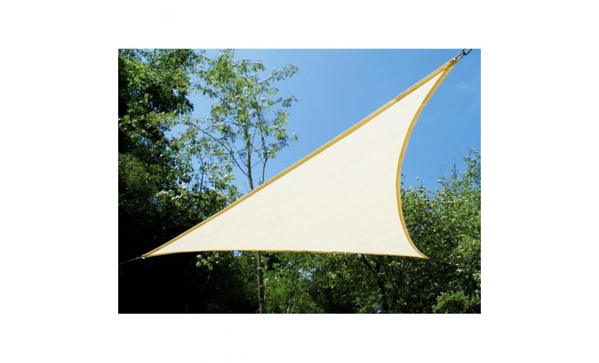 voile d'ombrage ivoire triangle 3m   imperméable   160g/m2   kookaburra