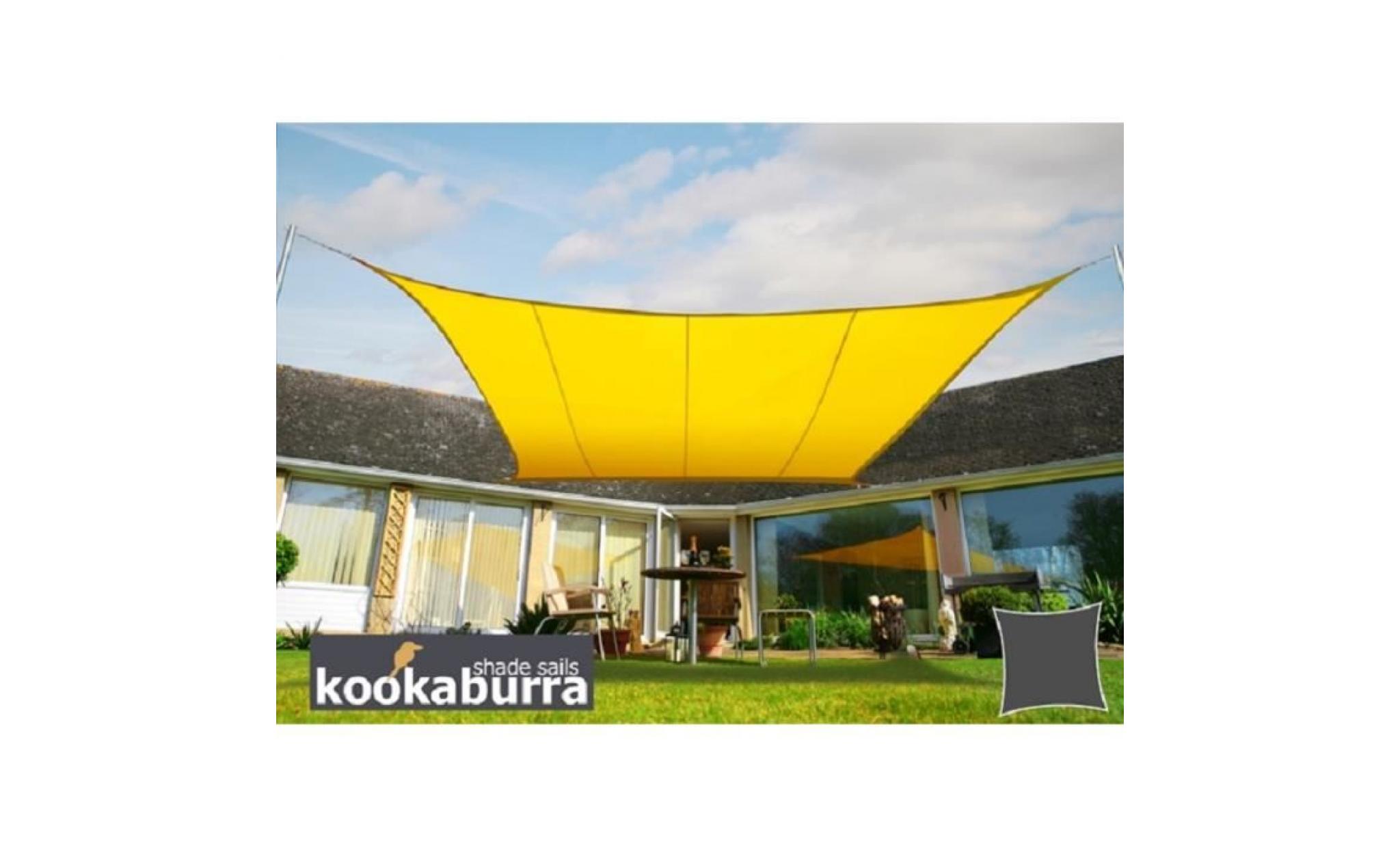 voile d'ombrage jaune rectangle 3x2m   déperlant   140g/m2   kookaburra®   dimensions: 3.0m x 2.0m rectangulaire espace d'installati