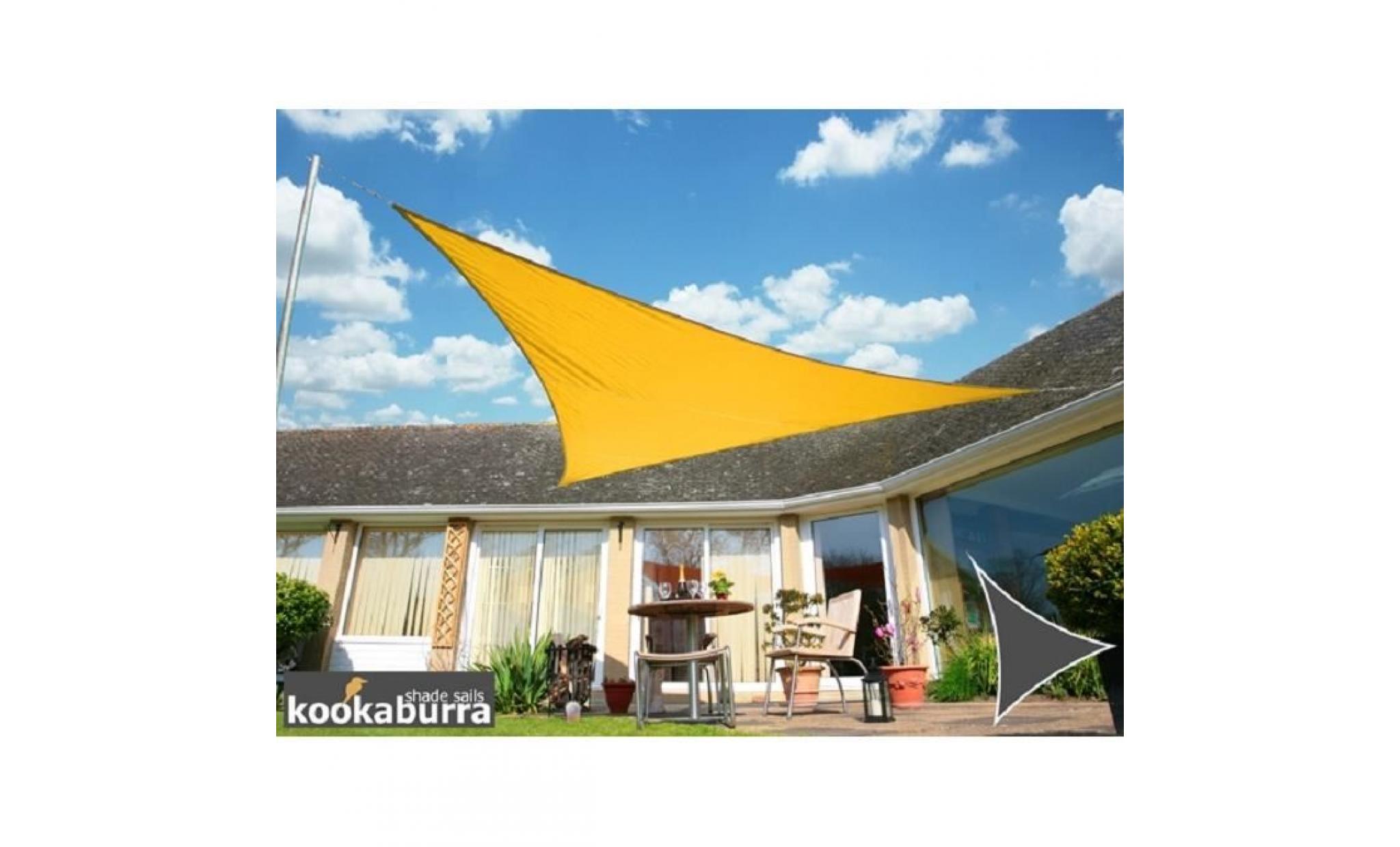 voile d'ombrage jaune triangle 3,6m   déperlant   140g/m2   kookaburra®