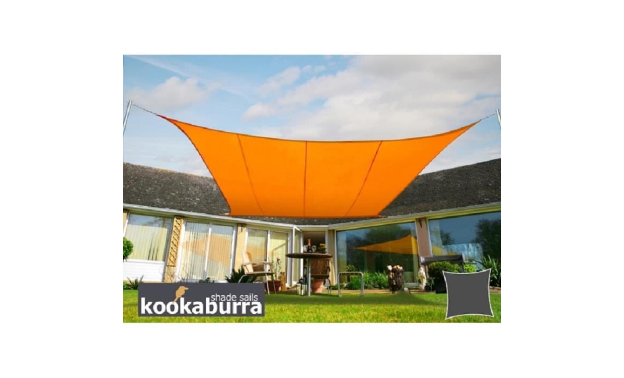 voile d'ombrage orange carré 3,6m   déperlant   140g/m2   kookaburra®