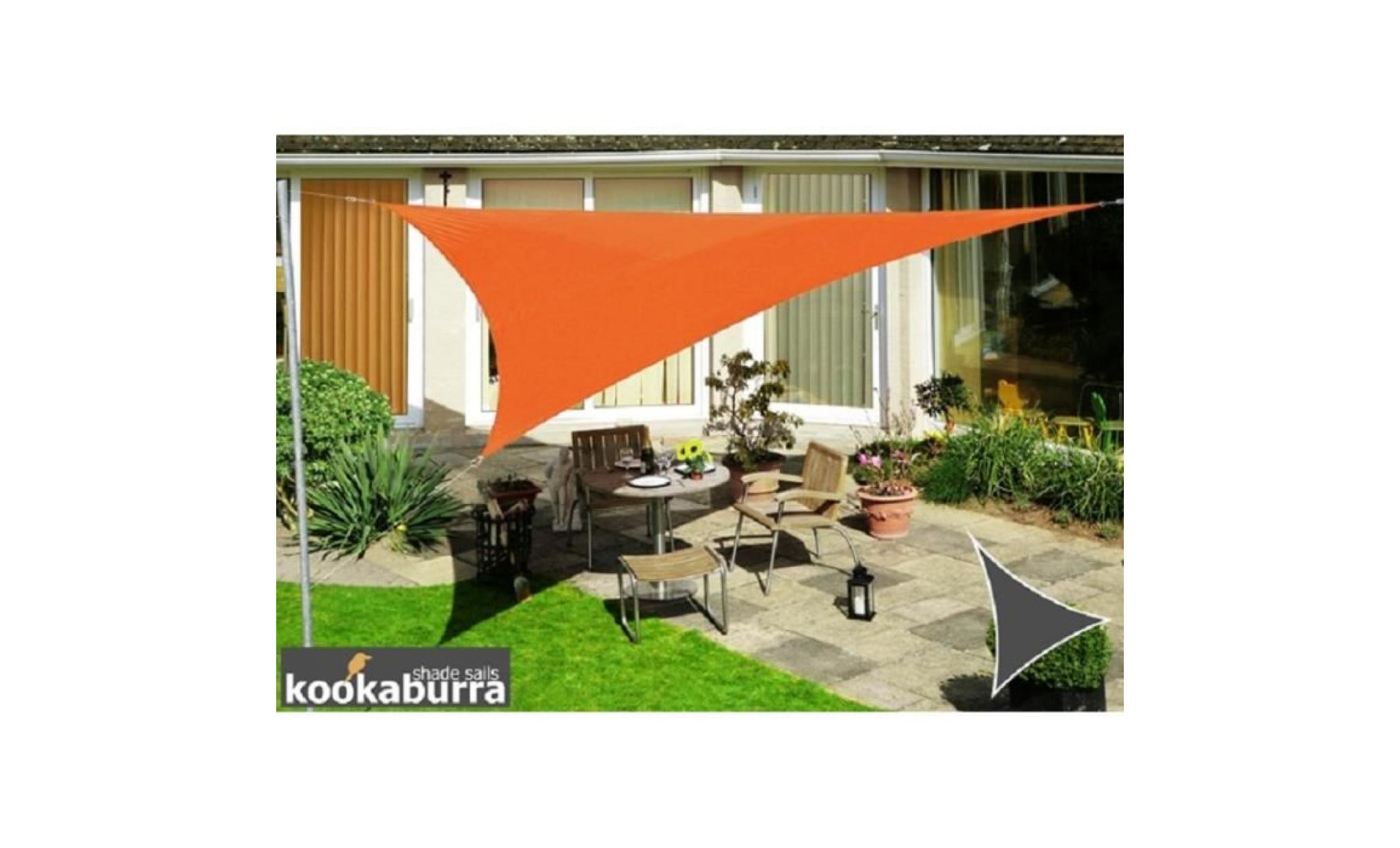 voile d'ombrage orange triangle 3,6m   déperlant   140g/m2   kookaburra®