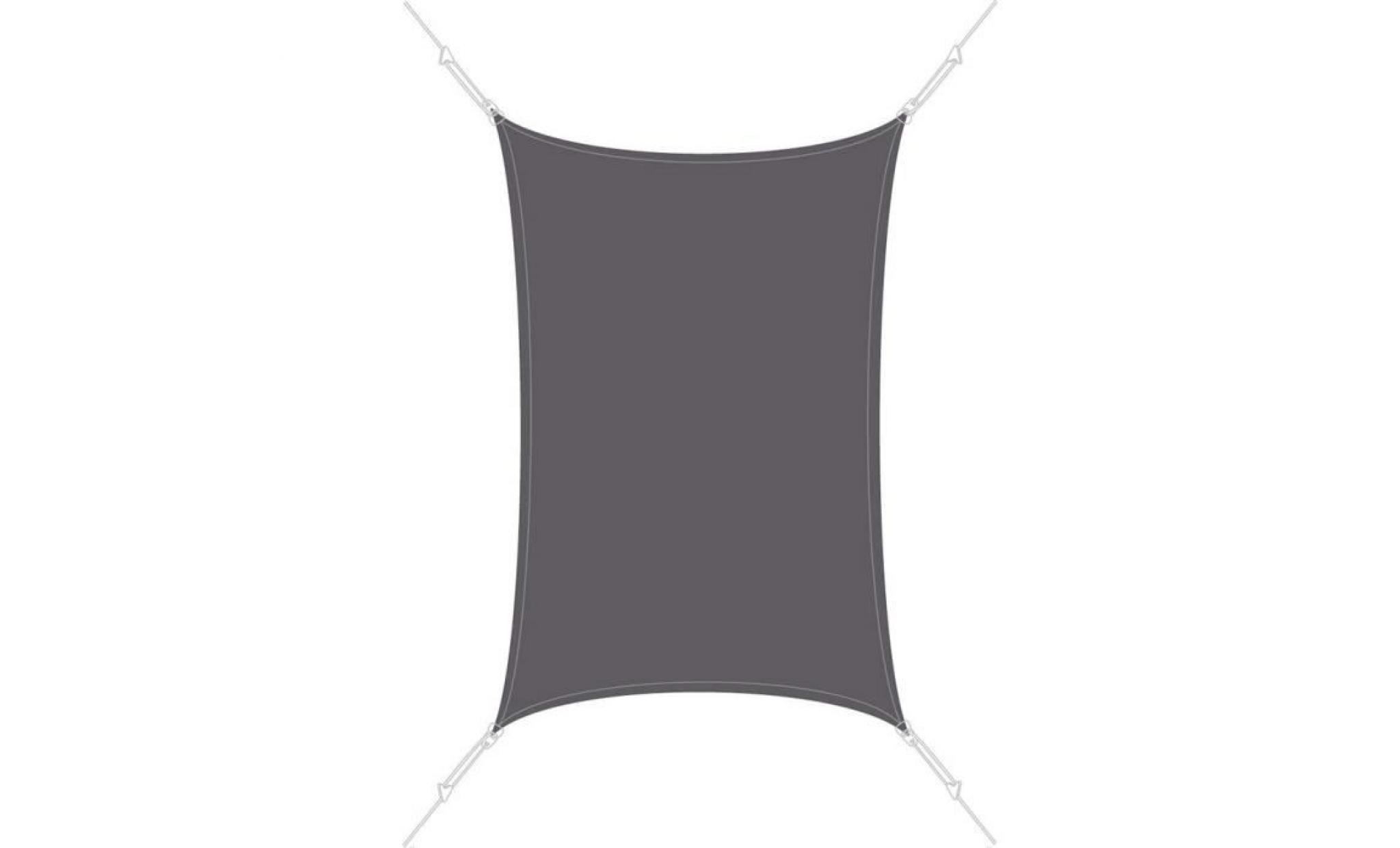 voile d'ombrage rectangle 3 x 4,5m gris