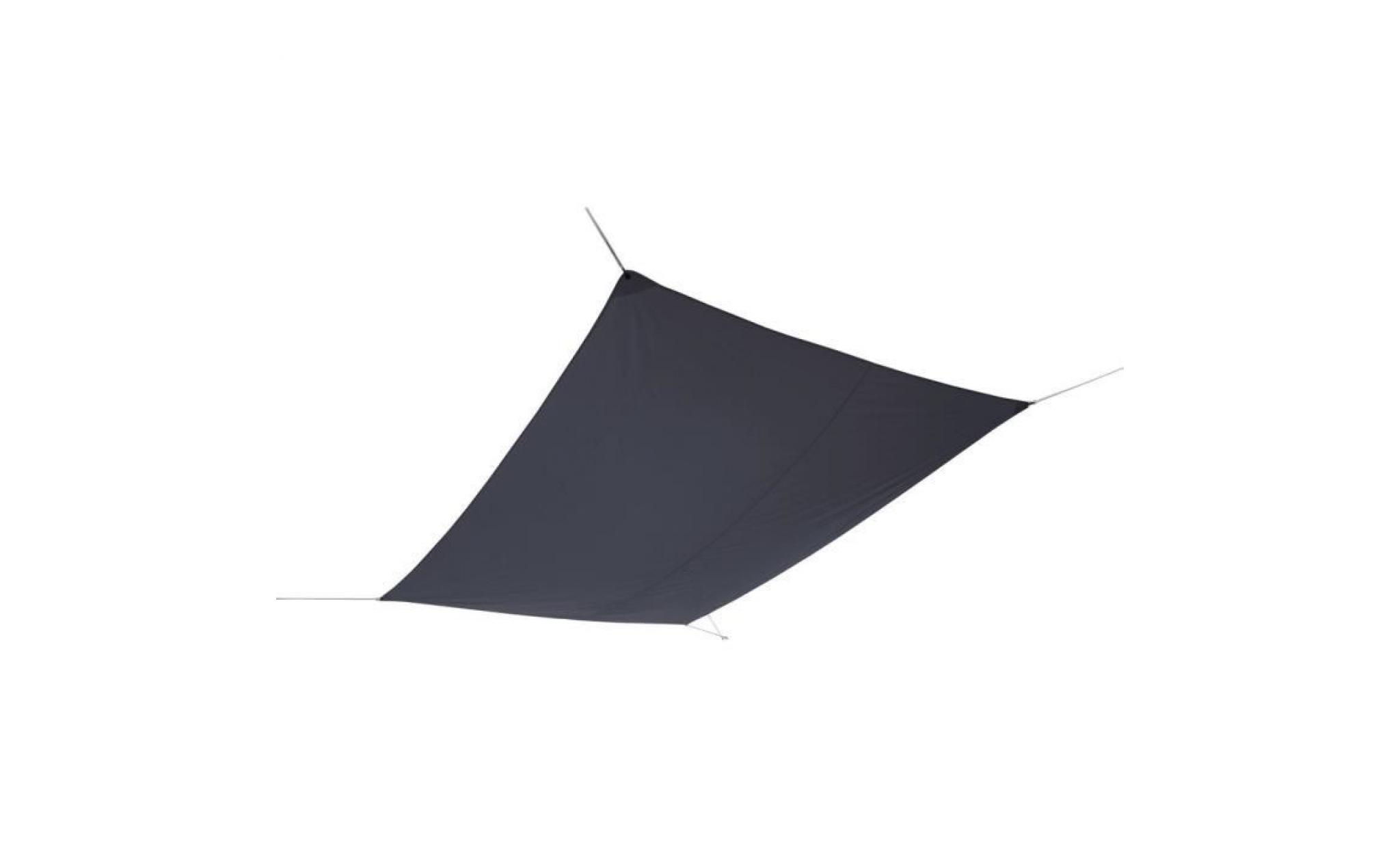 voile d'ombrage rectangulaire en polyester 160 g m² 4x3m gris