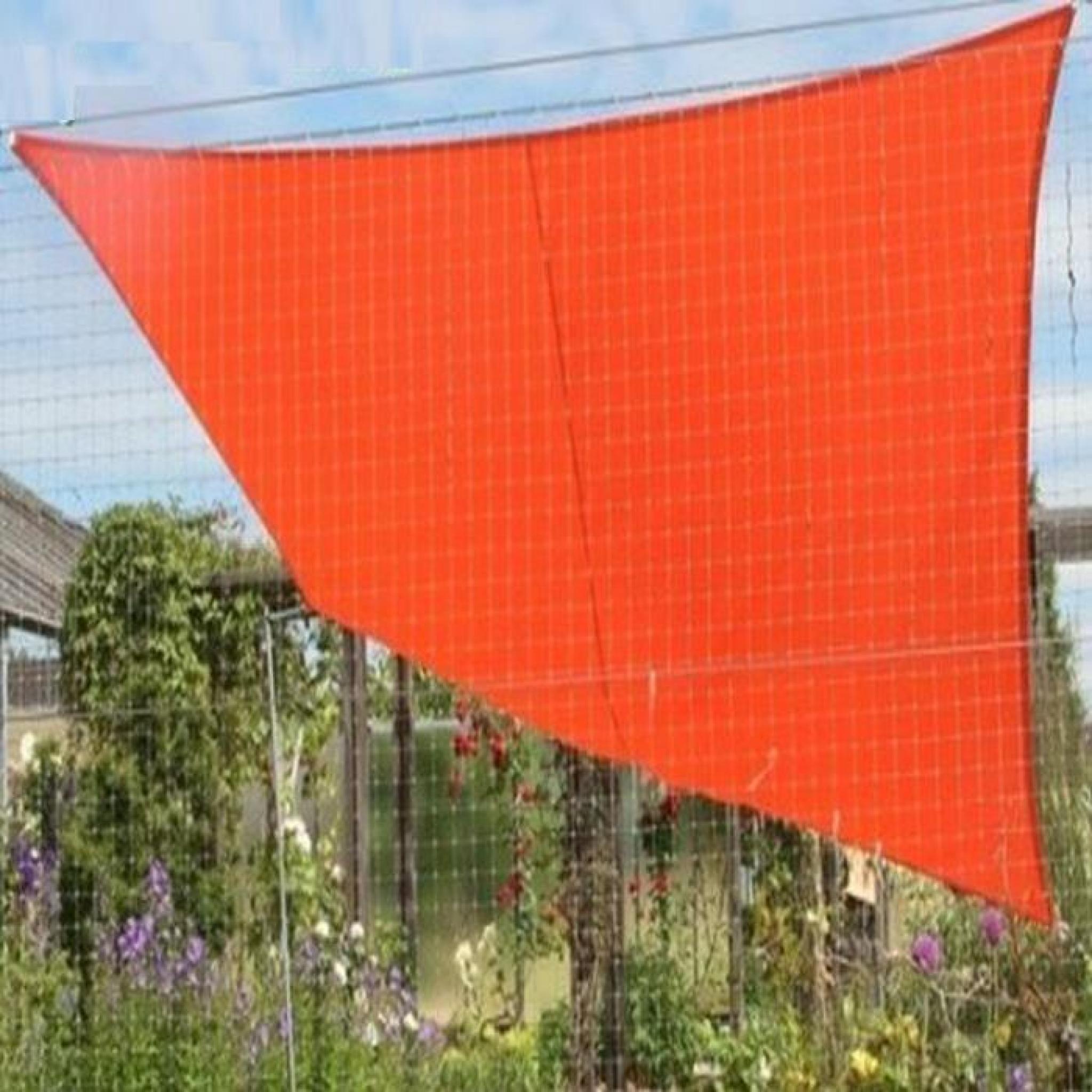 Voile d'ombrage rectangulaire Terracotta en Polyester 200g-m² anti-UV, 300 x 250 cm avec kit de fixation