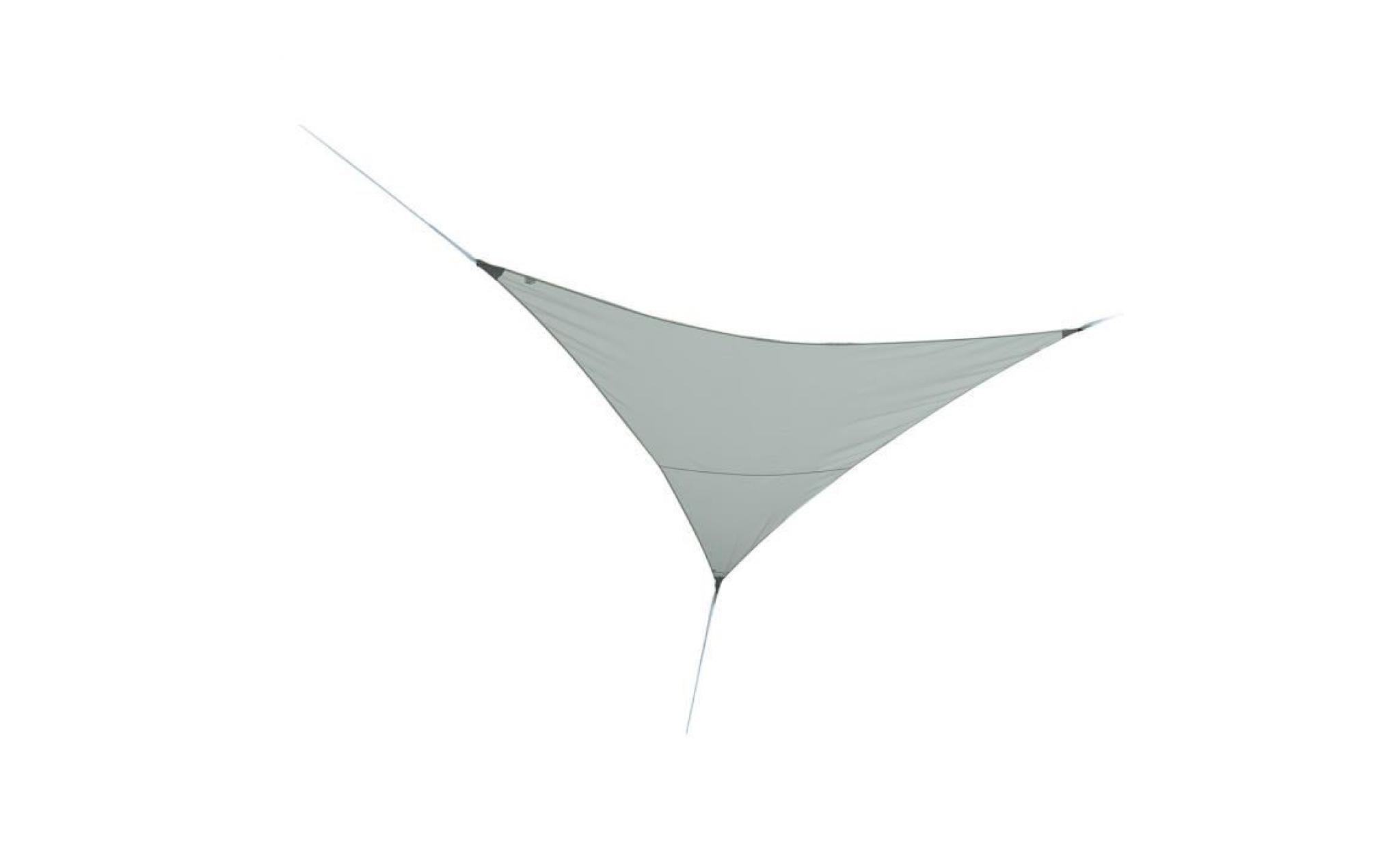 voile d'ombrage suspendu triangulaire   3,60 m de côté   taupe