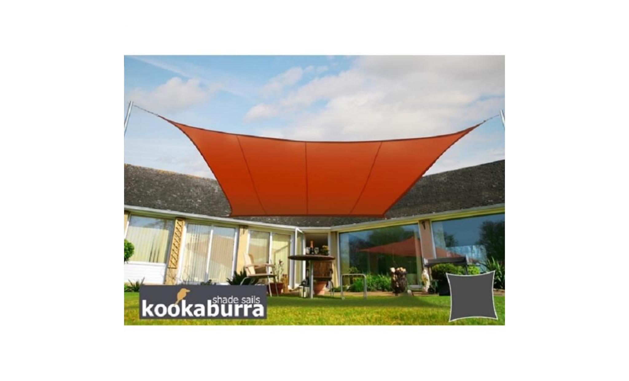 voile d'ombrage terracotta carré 3,6m   déperlant   140g/m2   kookaburra®