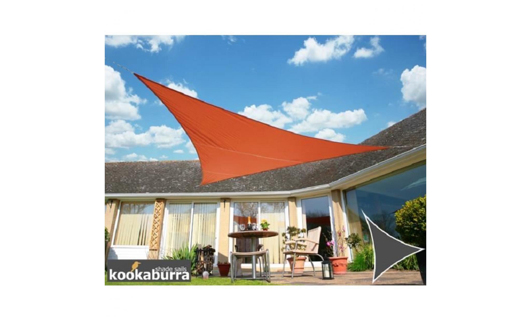 voile d'ombrage terracotta triangle 3,6m   déperlant   140g/m2   kookaburra