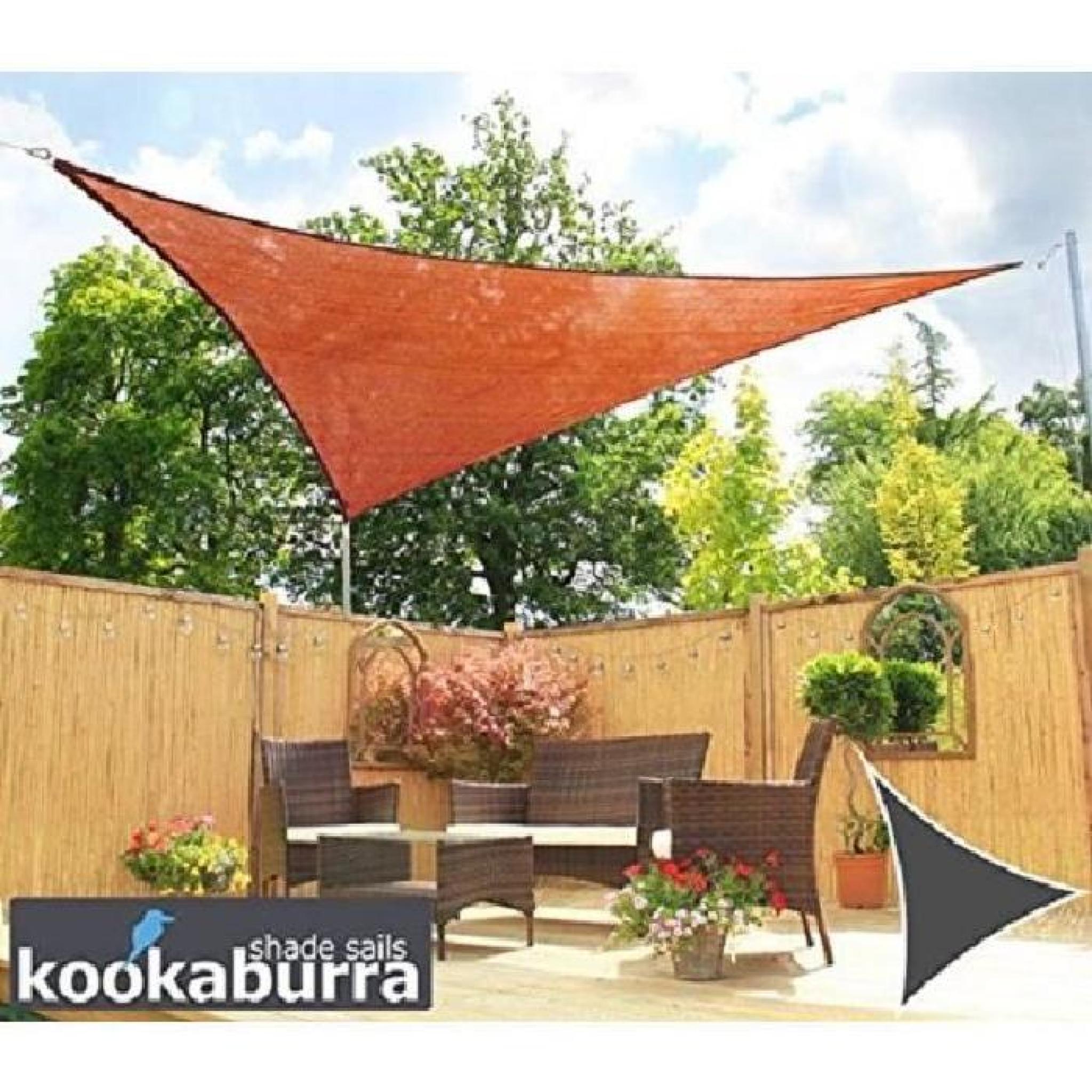 Voile d'Ombrage Terracotta Triangle 5m - Ajourée - 320g/m2 - Kookaburra pas cher