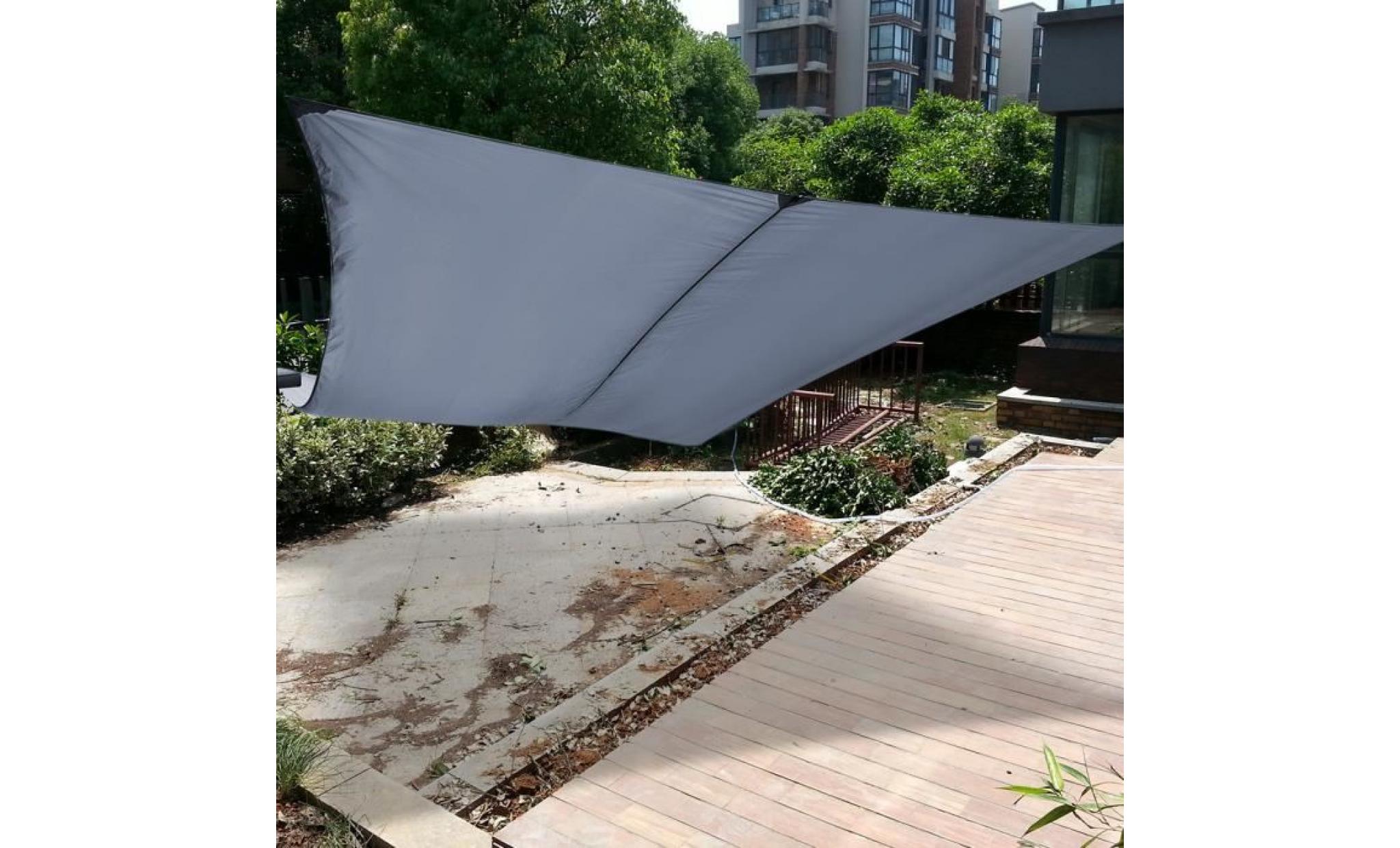 voile d'ombrage toile d'ombrage   3m*4m gris   rectangulaire polyester auvent pour extérieur jardin patio