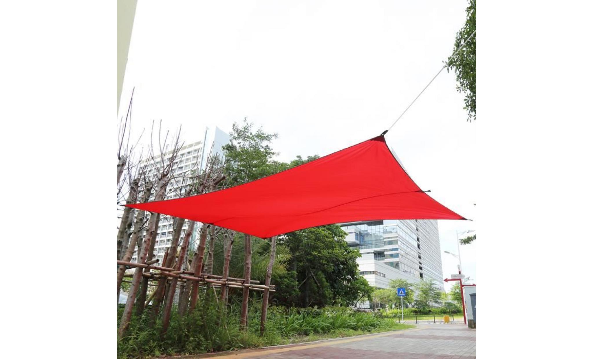 voile d'ombrage toile d'ombrage   3m*4m rouge   rectangulaire polyester auvent pour extérieur jardin patio