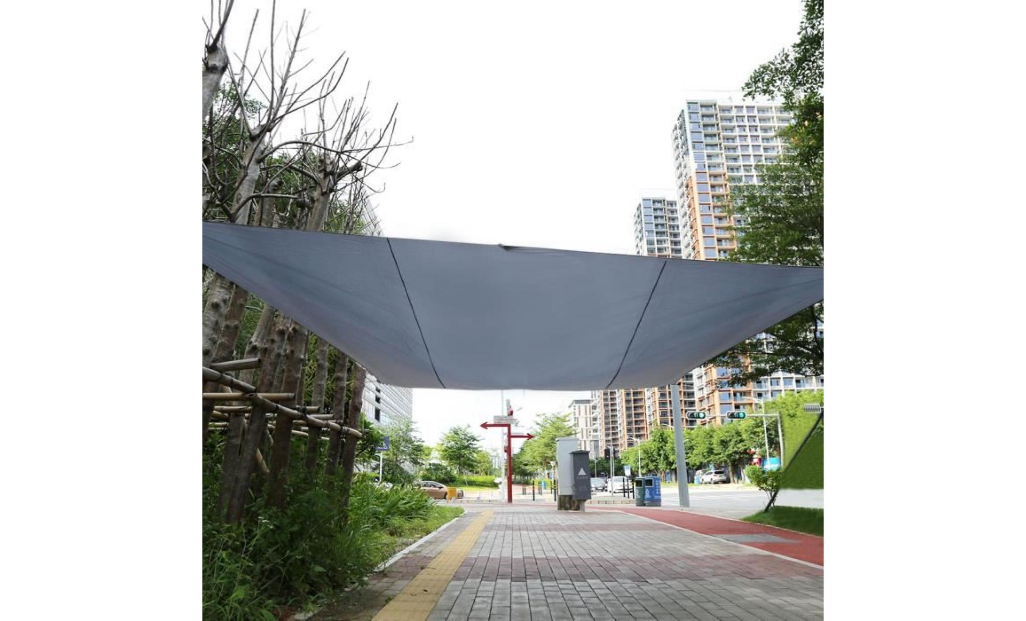 voile d'ombrage toile d'ombrage   4.5m*5m gris   rectangulaire polyester auvent pour extérieur jardin patio