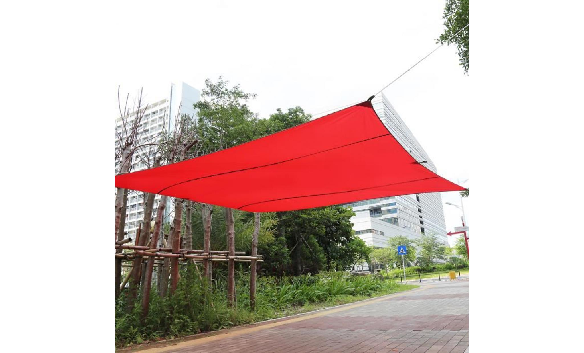voile d'ombrage toile d'ombrage   4.5m*5m rouge   rectangulaire polyester auvent pour extérieur jardin patio