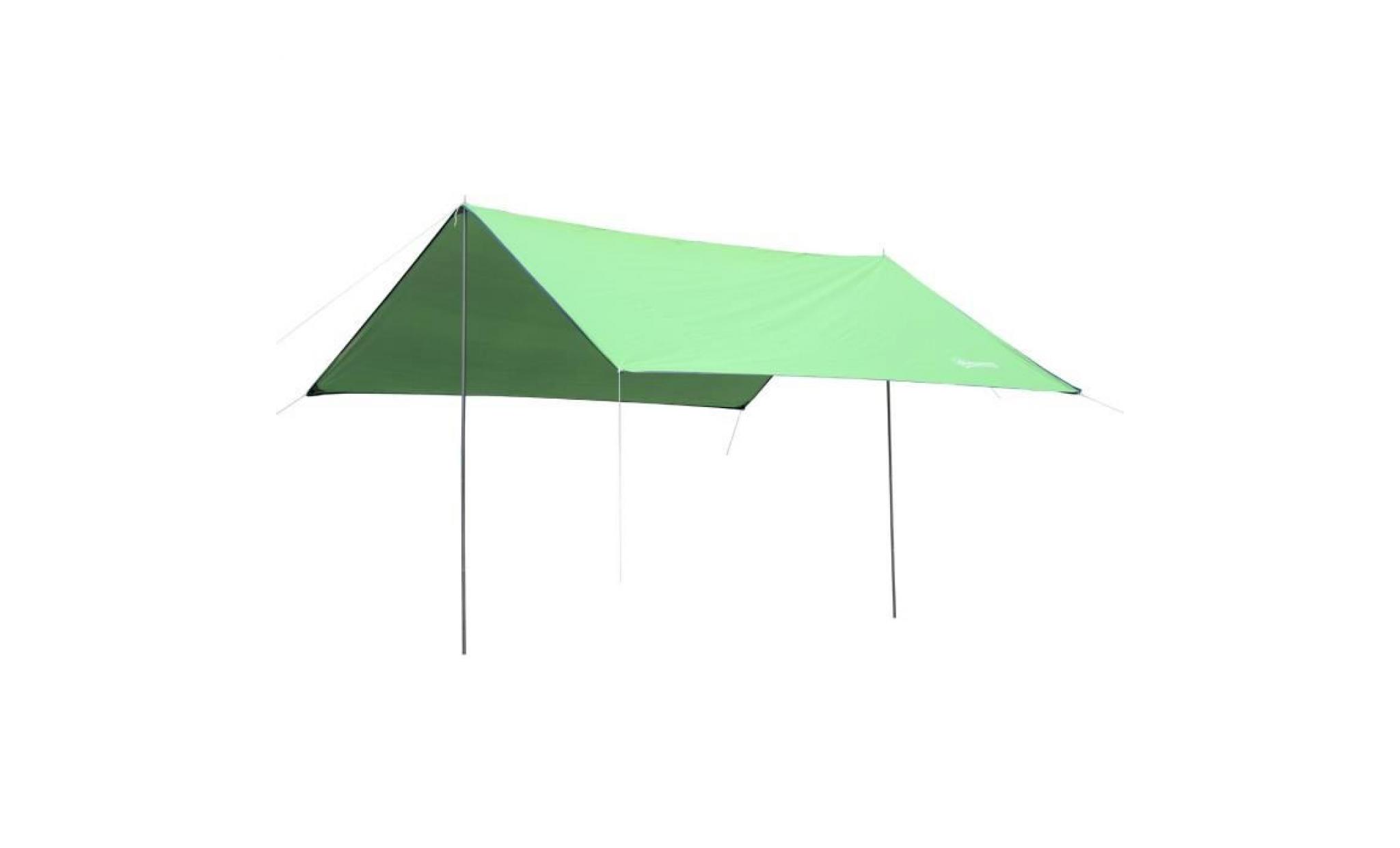 voile d’ombrage toile de camping 3l x 3l m polyester haute densité 190t imperméable vert 85gn