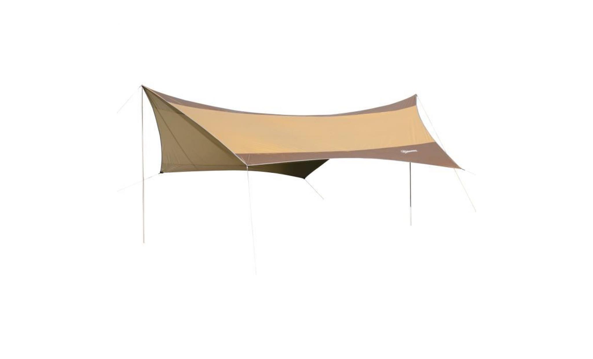 voile d’ombrage toile de camping 5,6l x 5,5l m polyester haute densité 190t imperméable marron doré 84