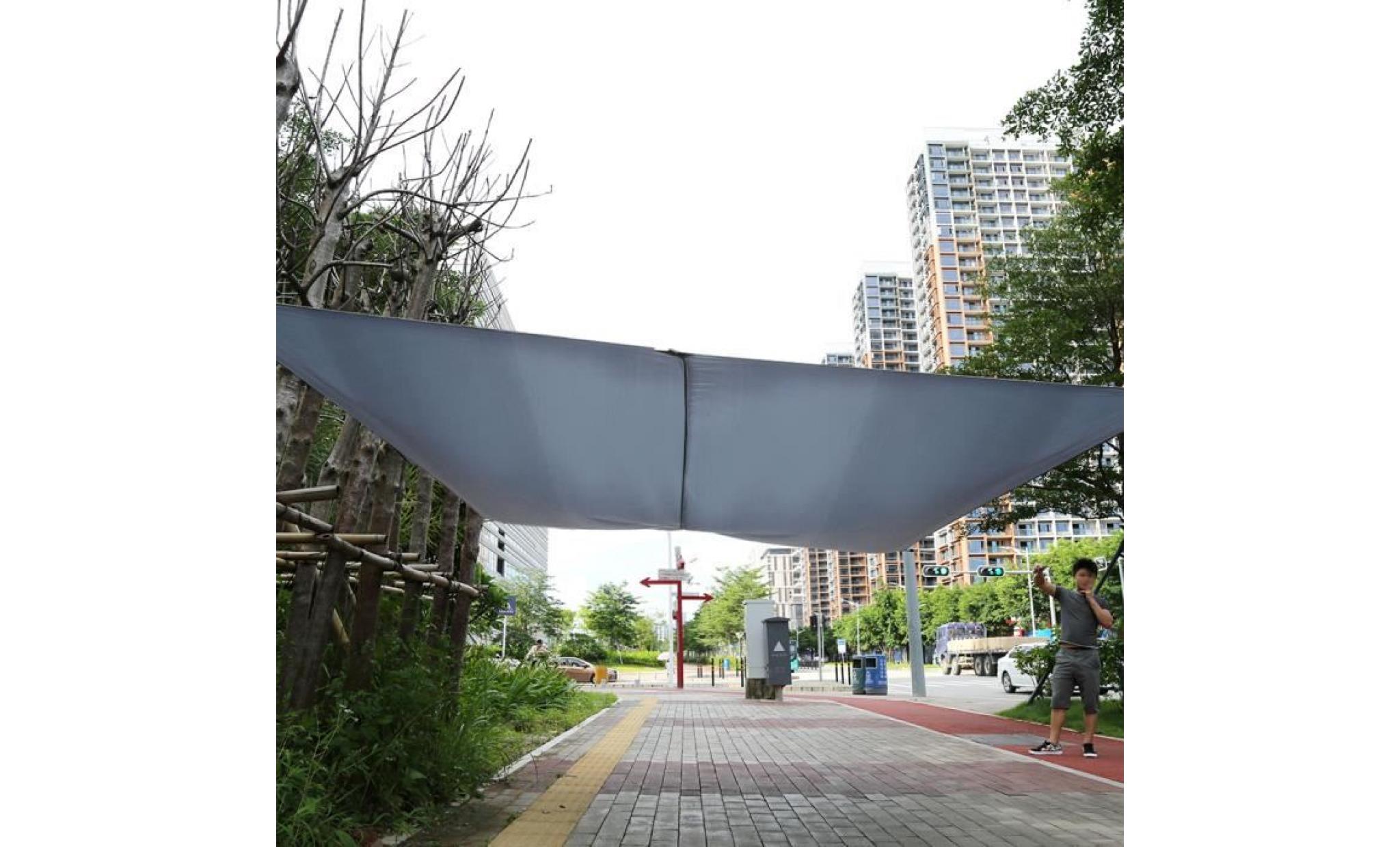 voile d’ombrage toile solaire taud de soleil  anti uv 3 x 4m gris  —yuyuan shop