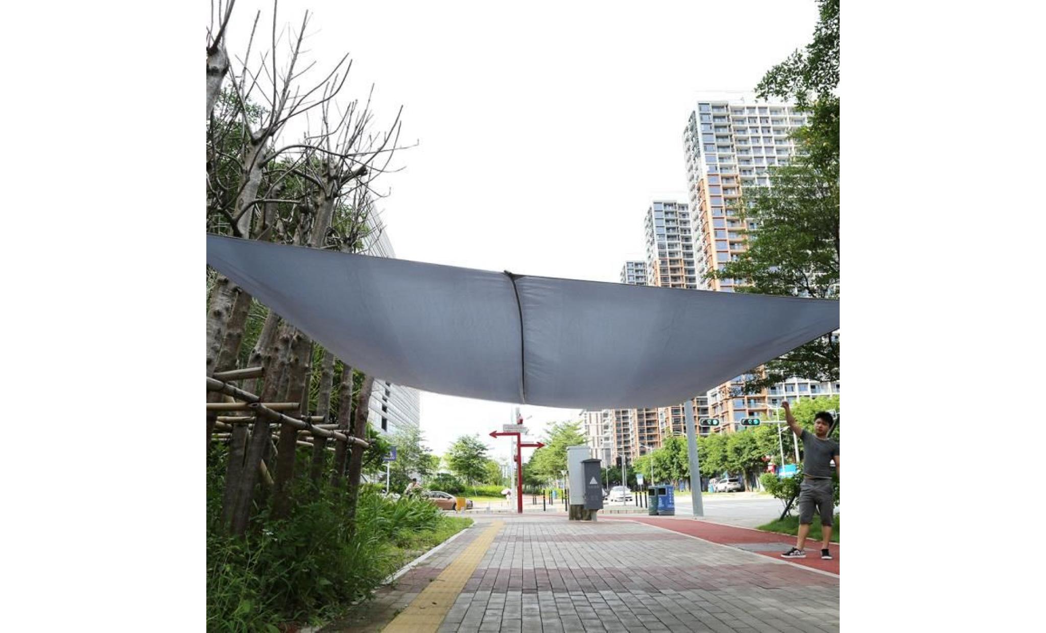 voile d’ombrage toile solaire taud de soleil  anti uv 3 x 4m gris  —yuyuan shop pas cher