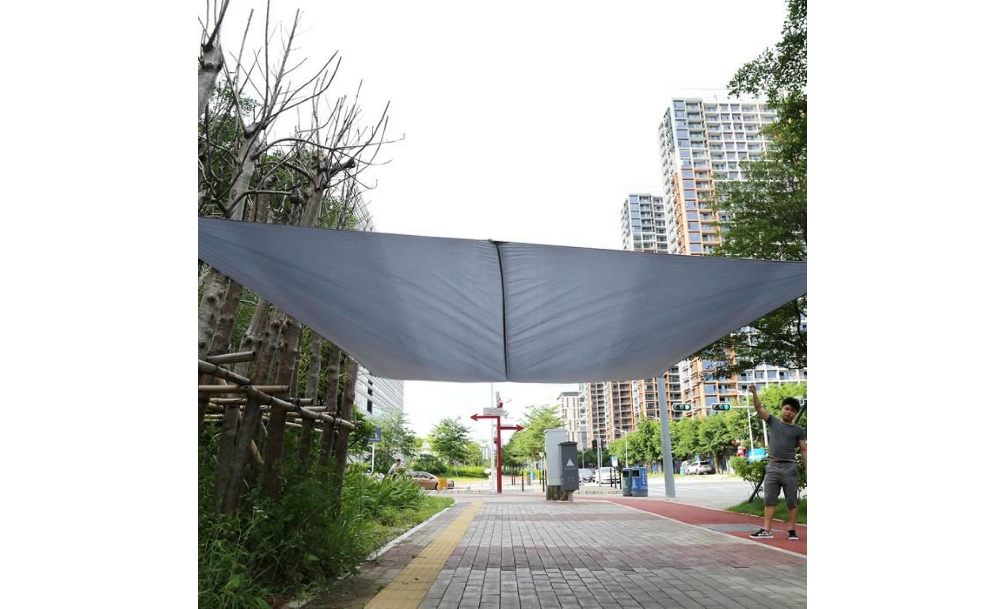 voile d’ombrage toile solaire taud de soleil  anti uv 3 x 4m gris  —yuyuan shop pas cher