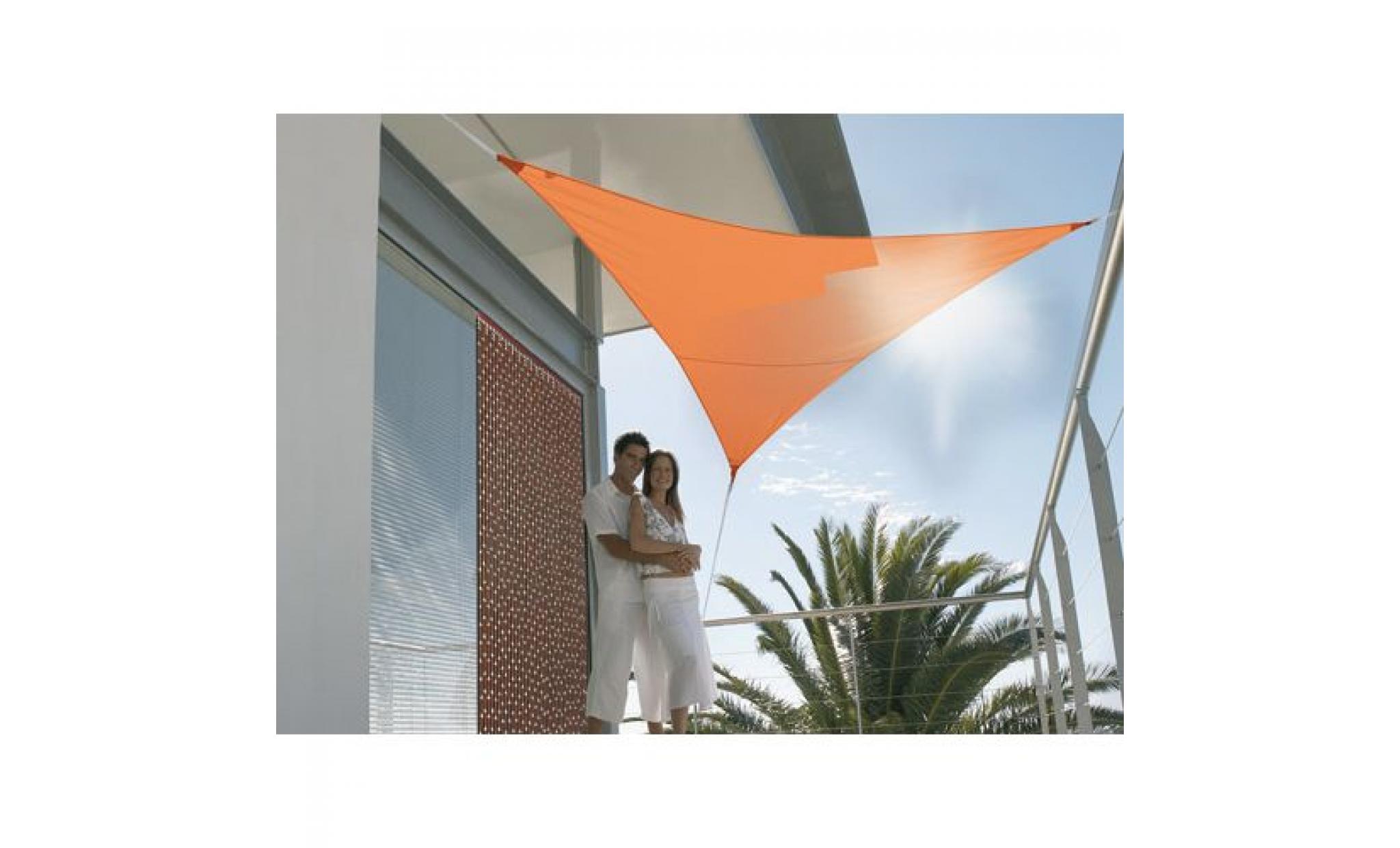 Voile d'ombrage triang. 3,60m terracotta - 185g/m²