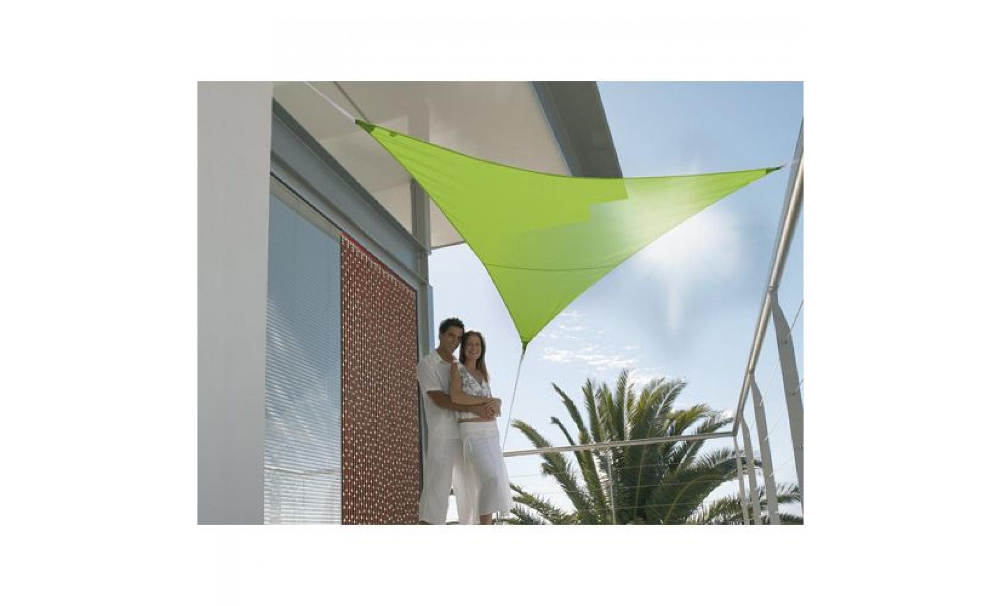 voile d'ombrage triang. 3,60m vert pomme   185g/m²