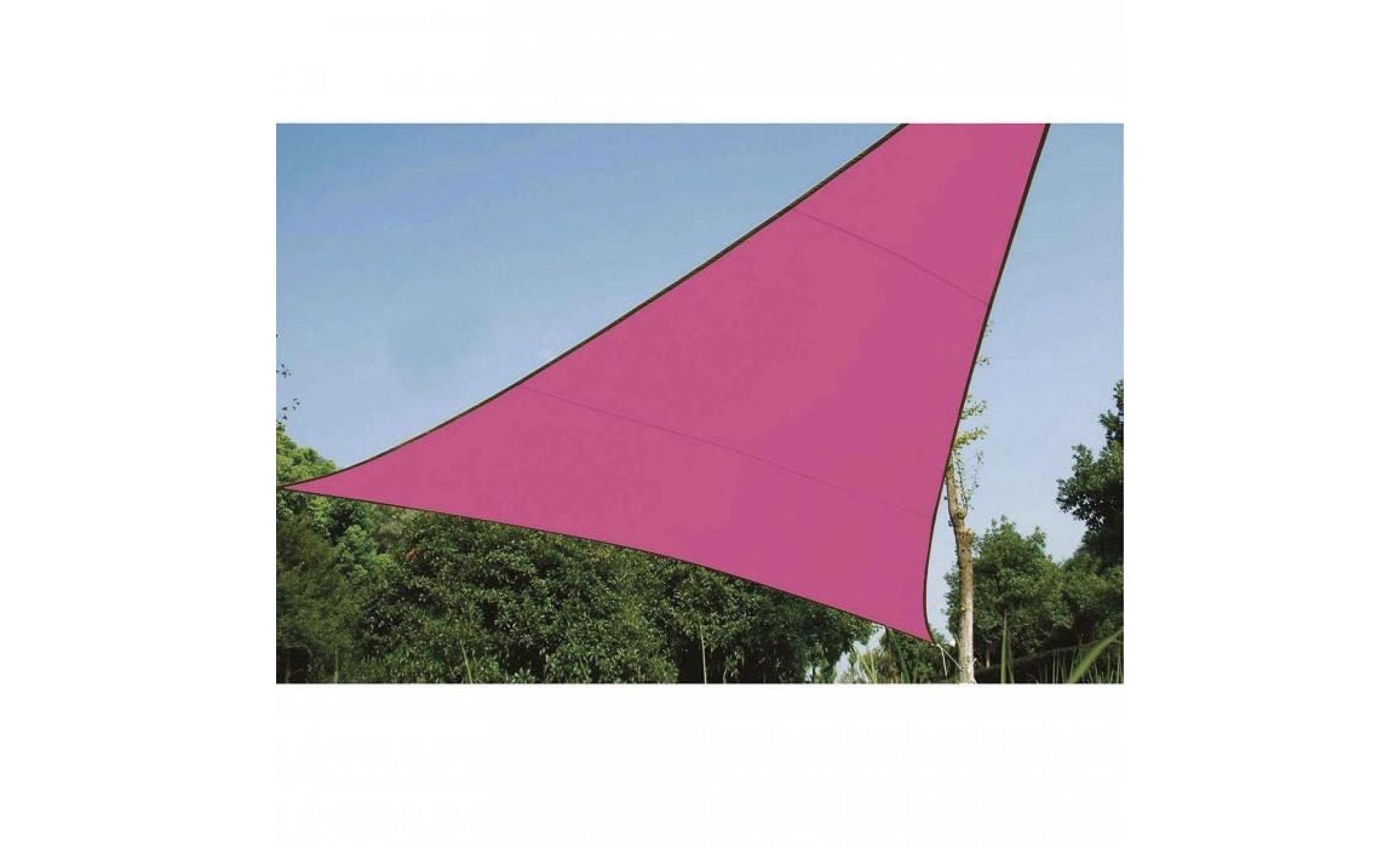 voile d'ombrage triangle 3,6m, ideale pour votre jardin et vos terrasses. tres belle toile couleur rose en tissu aere h