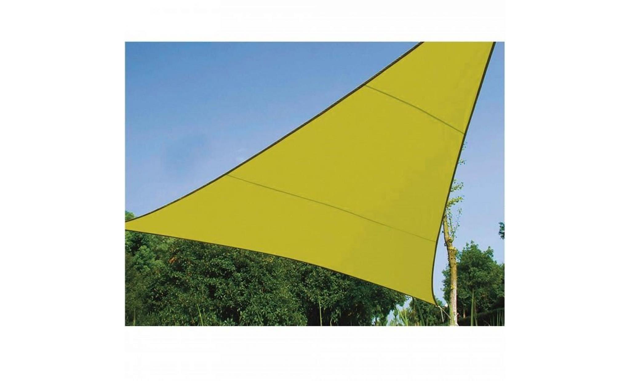 voile d'ombrage triangle 3,6m ideale pour votre jardin et vos terrasses. tres belle toile couleur vert anis en tissu ae
