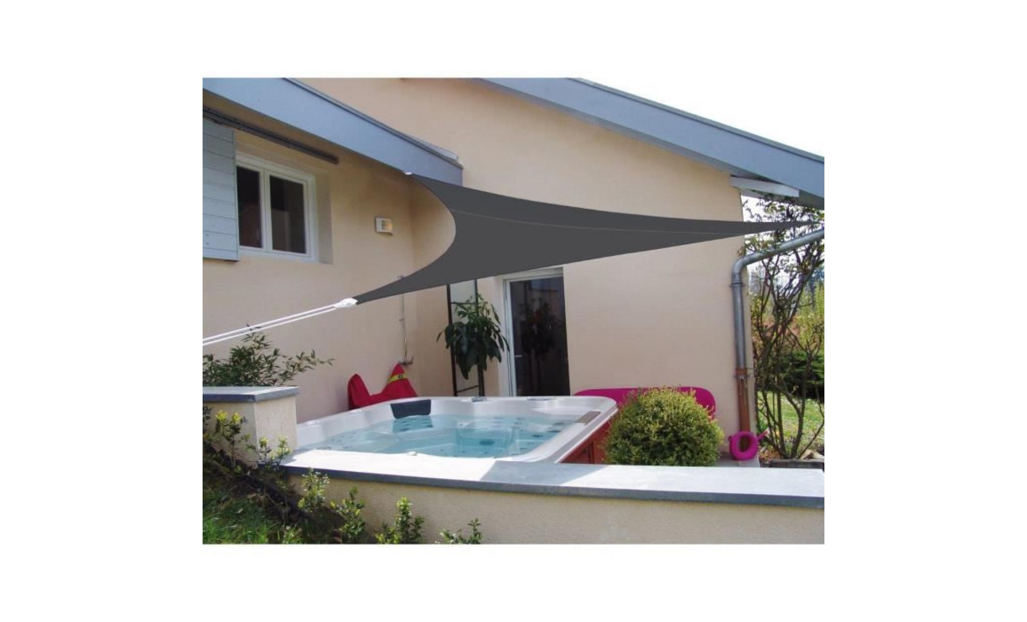 voile d'ombrage triangle 4x4x4m ardoise
