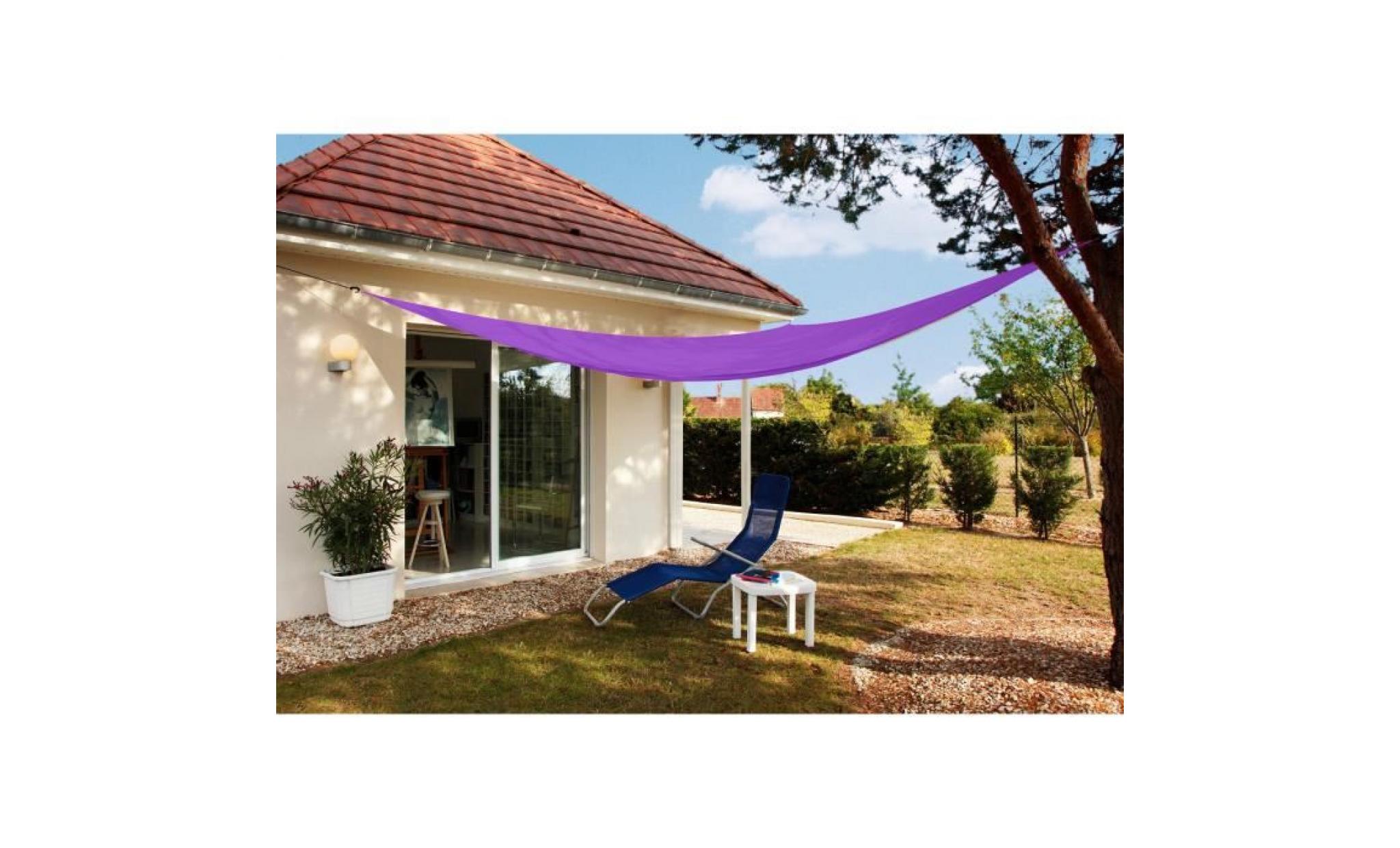 voile d'ombrage triangulaire 3x3x3m jardin plaisir violet