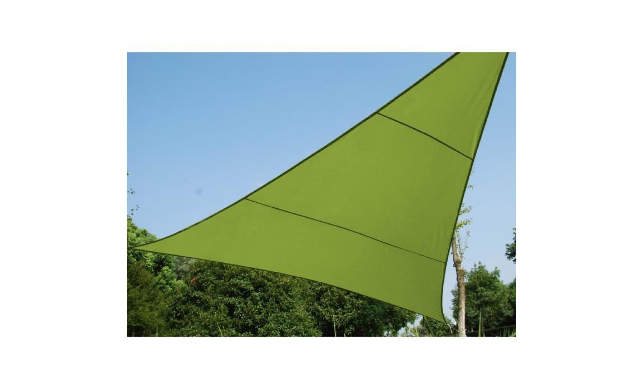 voile d'ombrage triangulaire 5,00 m curacao vert   180g/m²