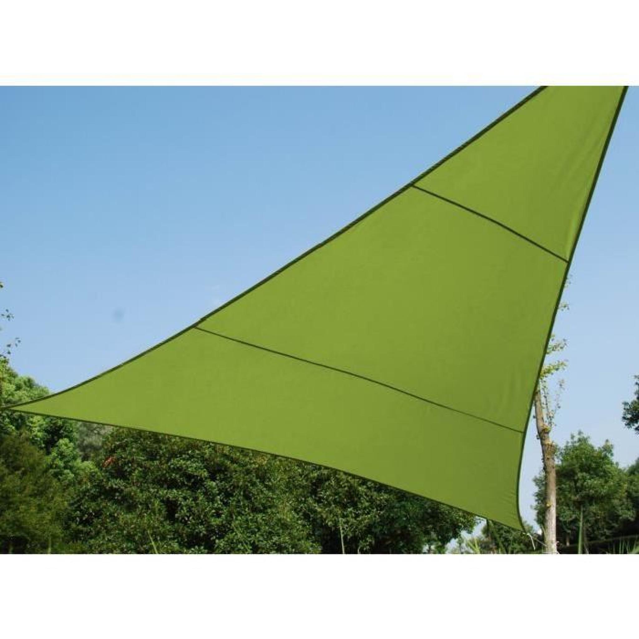 Voile d'ombrage triangulaire 5,00 m CURACAO vert - 180g/m² pas cher