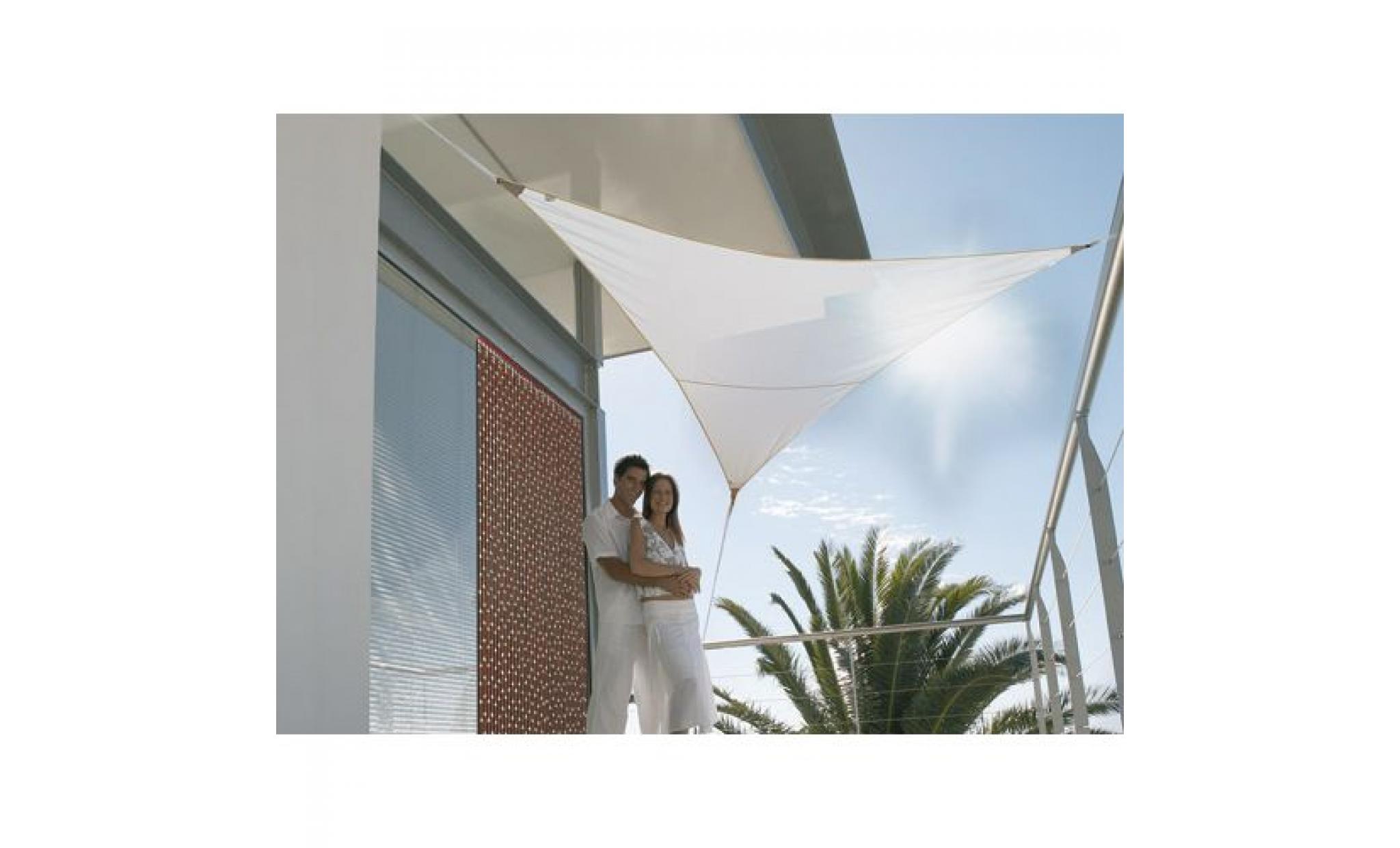 voile d'ombrage triangulaire 5,00m blanc   185g/m²
