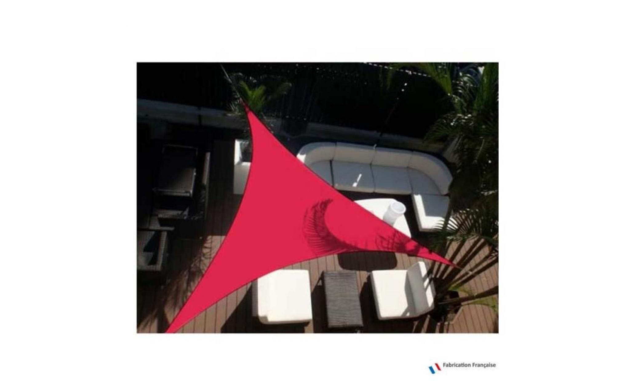 voile d'ombrage triangulaire 5 m   framboise