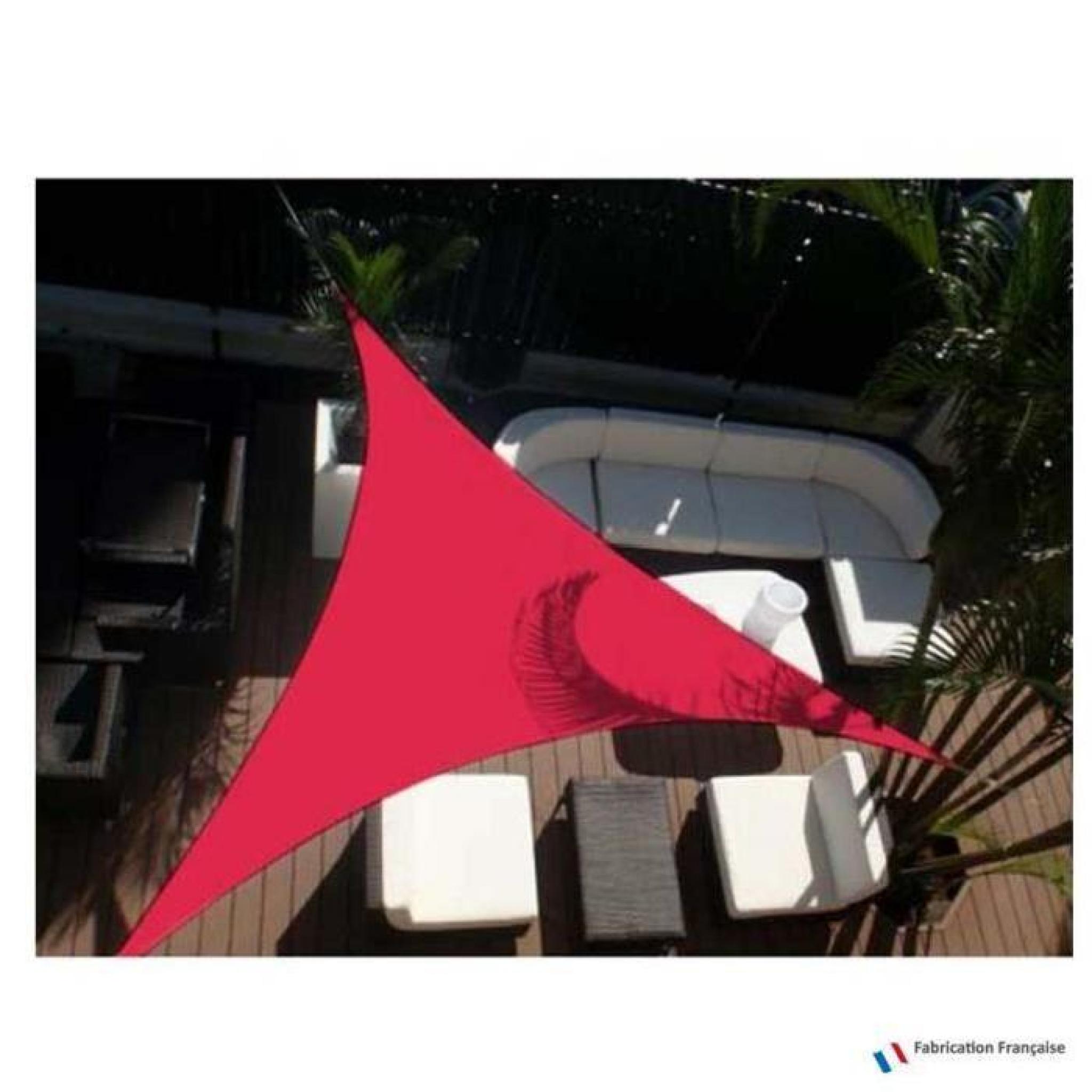 Voile d'ombrage Triangulaire 5 m - Framboise pas cher