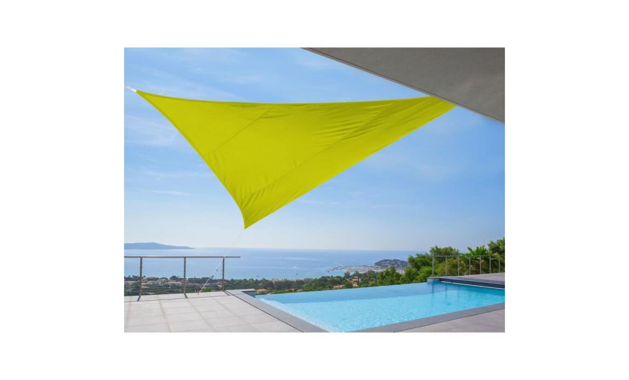 voile d'ombrage triangulaire 5m en polyesther 180 gr m² ideprice   rose