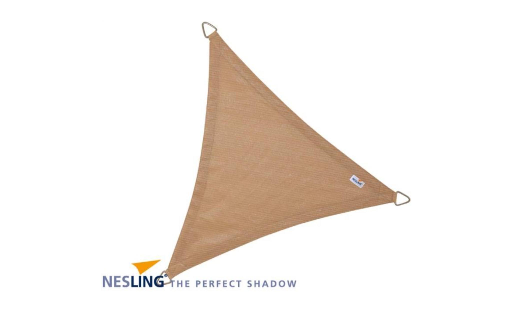 voile d'ombrage triangulaire coolfit sable 3,6 x 3,6 x 3,6 m naturel