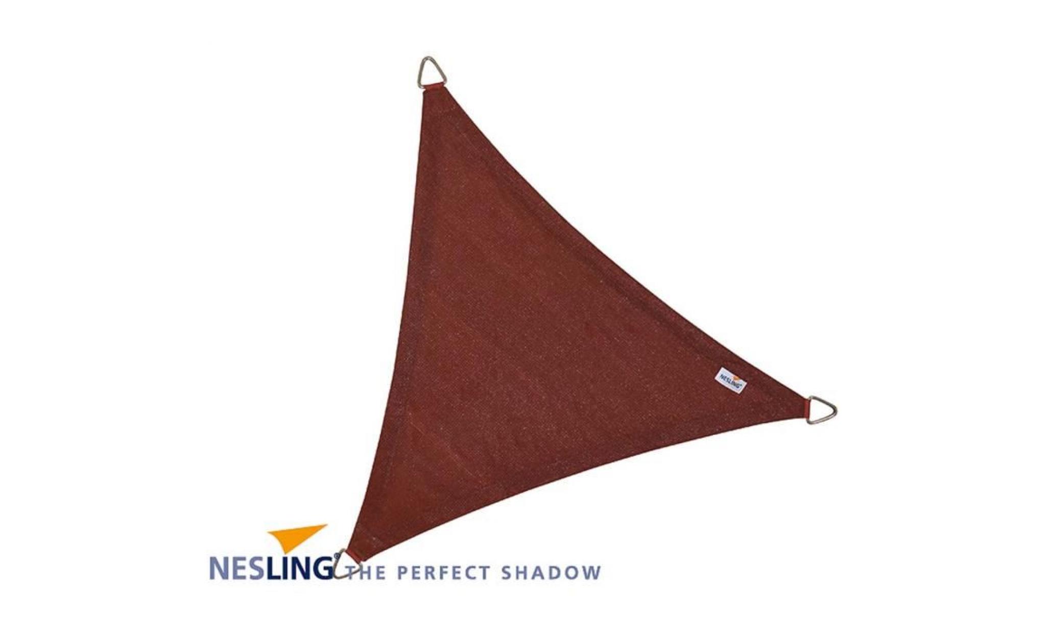 voile d'ombrage triangulaire coolfit terracotta 3,6 x 3,6 x 3,6 m rouge