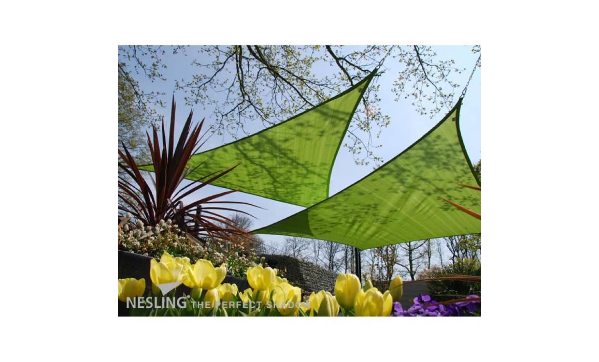 voile d'ombrage triangulaire coolfit vert lime 3,6 x 3,6 x 3,6 m vert pas cher