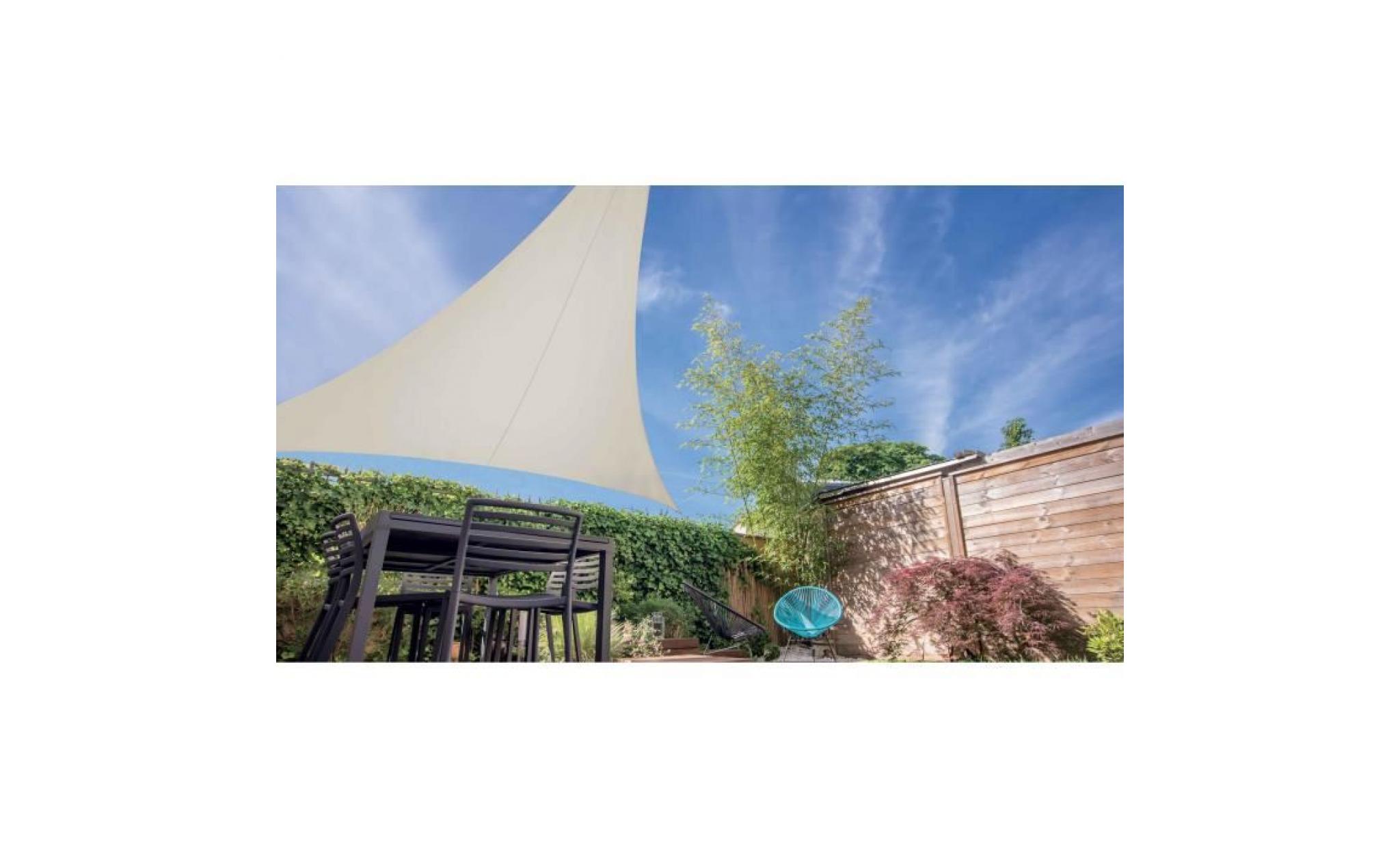 voile d'ombrage triangulaire extensible beige pas cher
