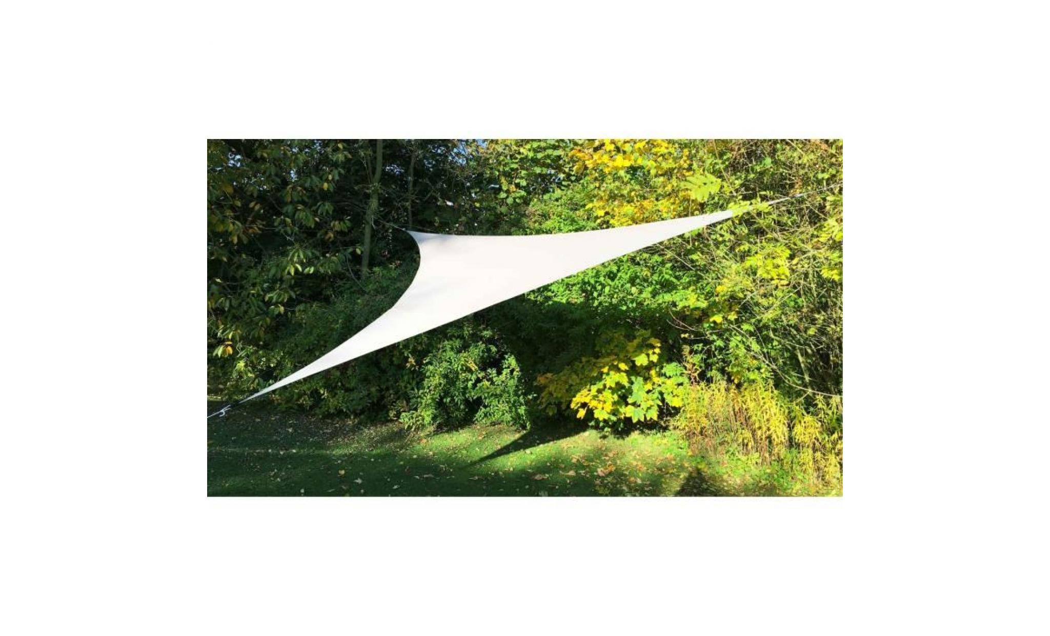 voile d'ombrage triangulaire extensible blanc