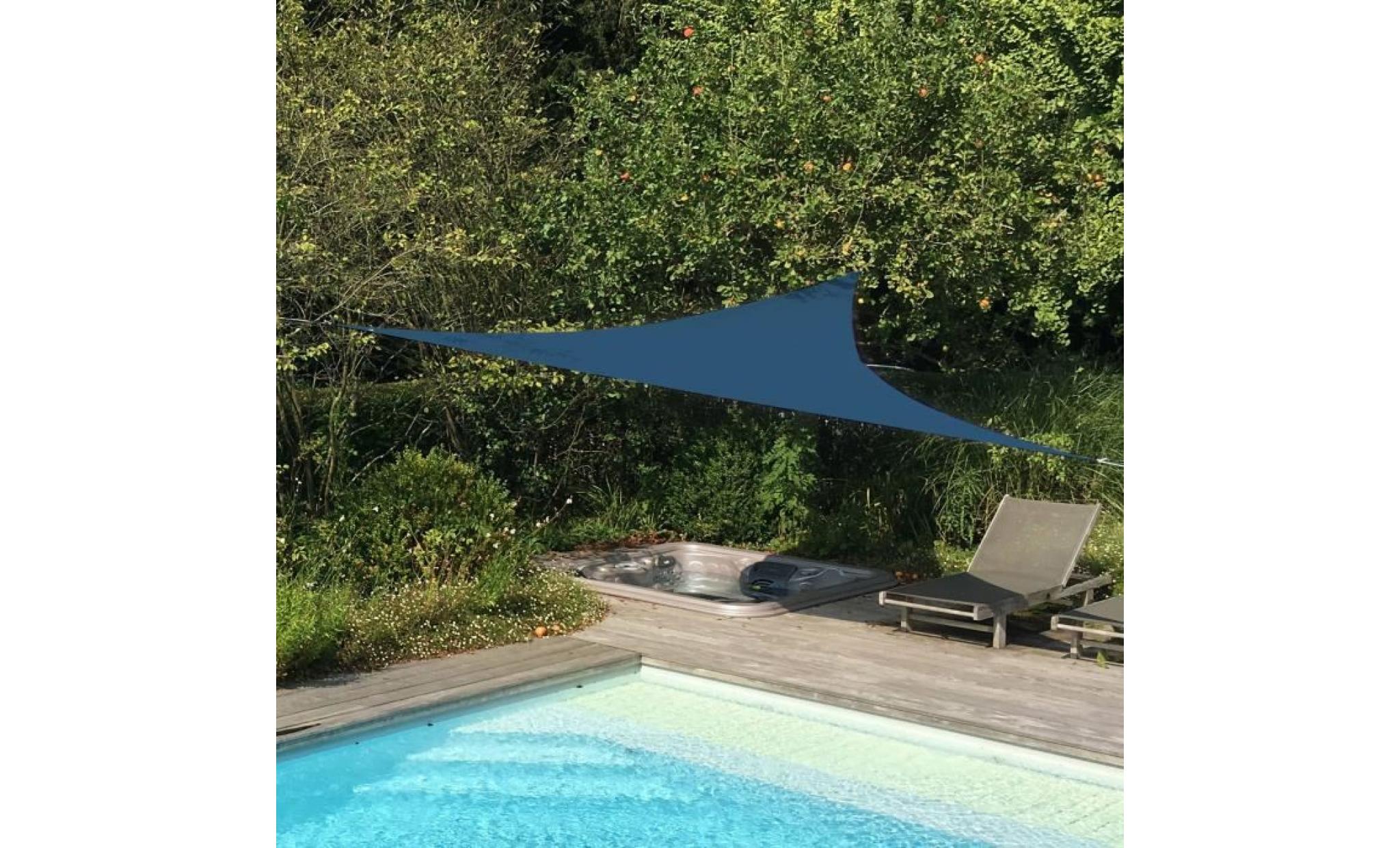 voile d’ombrage triangulaire extensible easywind 3,6 x 3,6 x 3,6m   vert   anti uv upf 50+ pas cher