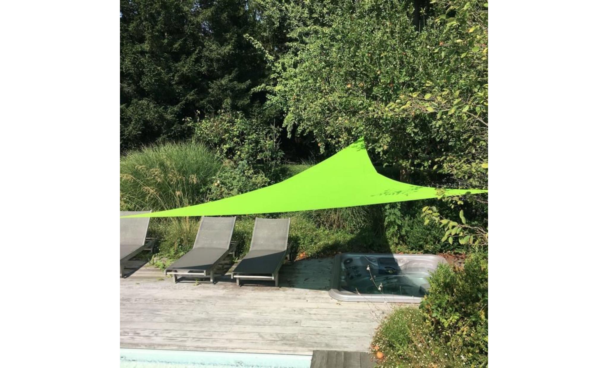 voile d’ombrage triangulaire extensible easywind 4 x 4 x 5,7m   bleu   anti uv upf 50+ pas cher