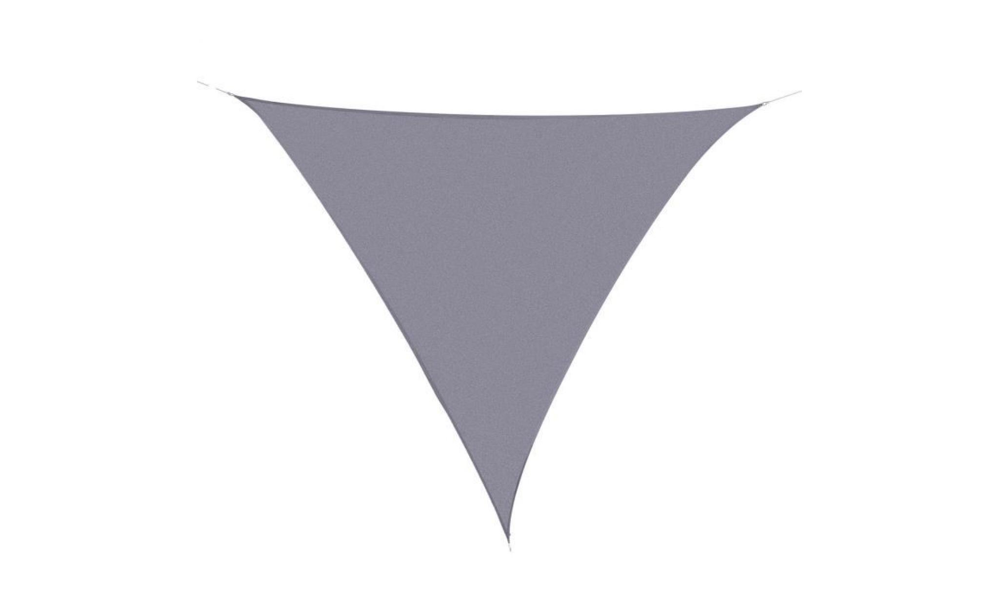 voile d'ombrage triangulaire grande taille 4 x 4 x 4 m polyester imperméabilisé haute densité 160 g/m² gris 400x400x1cm gris