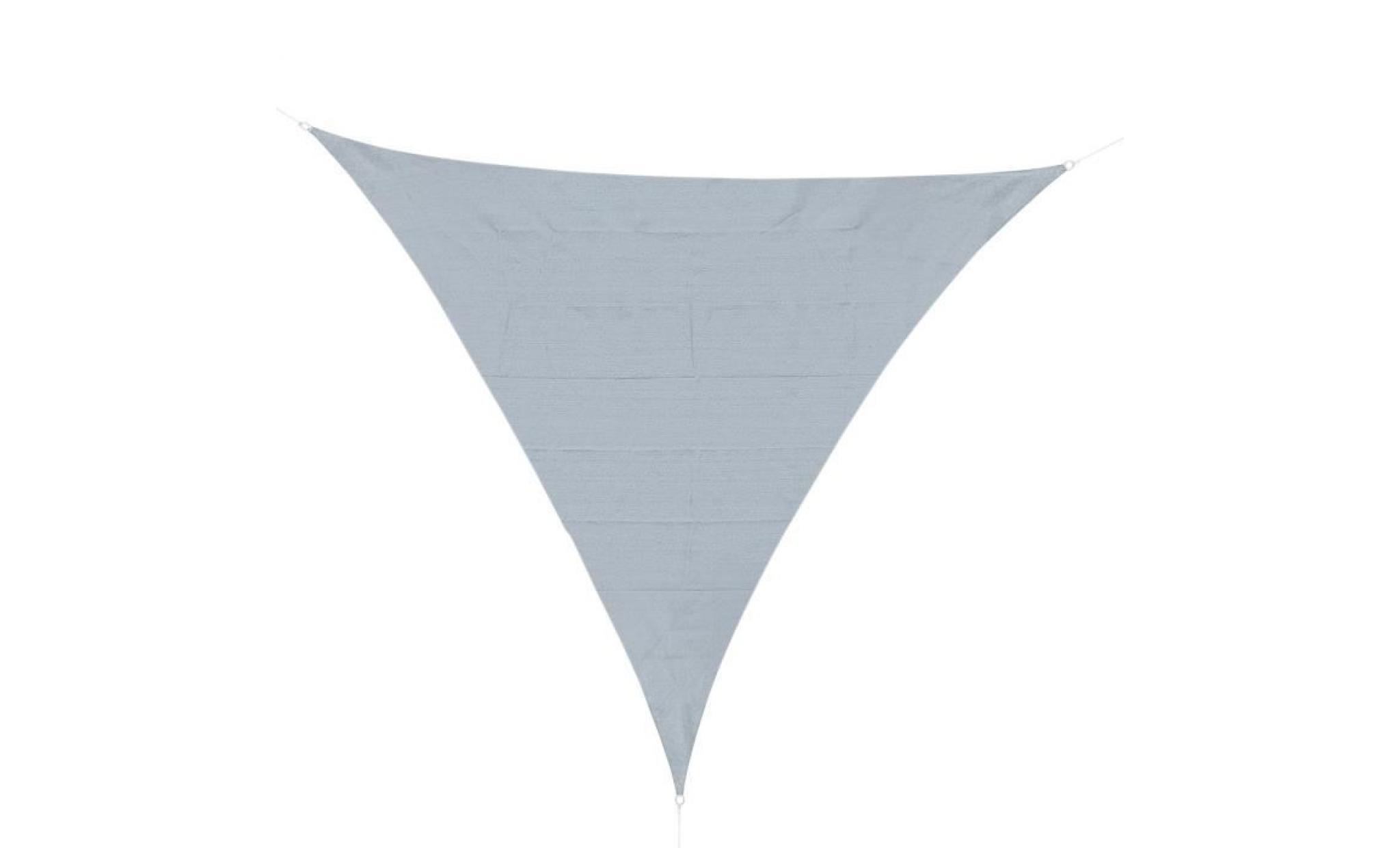 voile d'ombrage triangulaire grande taille 6 x 6 x 6 m polyester imperméabilisé haute densité 160 g/m² gris clair 600x600x1cm gris