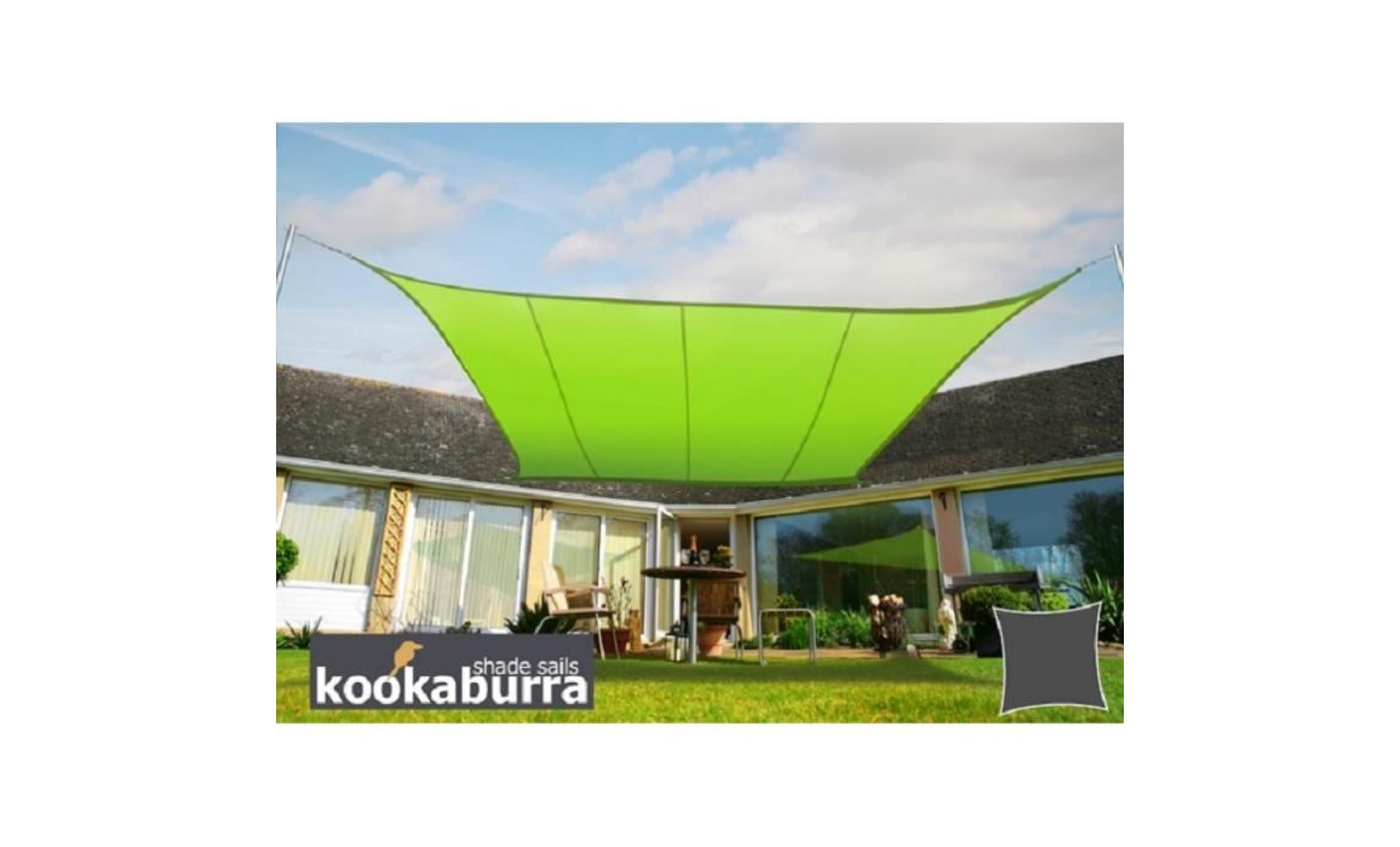 voile d'ombrage vert citron carré 3,6m   déperlant   140g/m2   kookaburra®