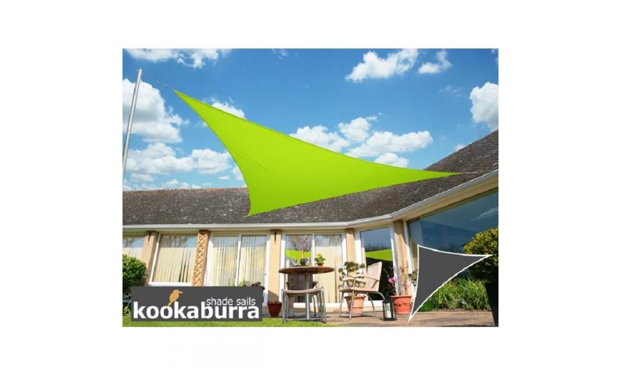 voile d'ombrage vert citron triangle 3,6m   déperlant   140g/m2   kookaburra®