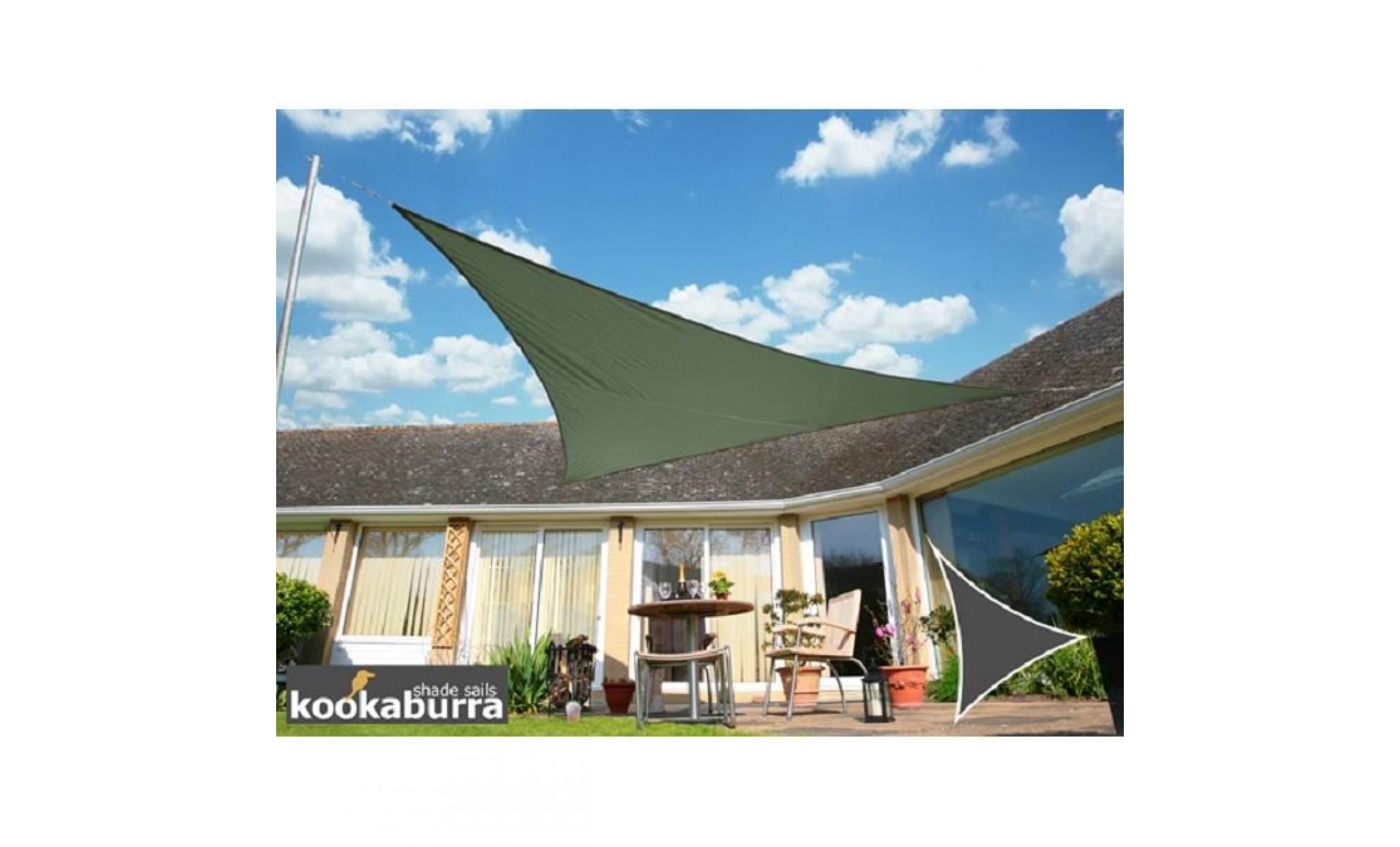 voile d'ombrage vert olive triangle 5m   imperméable   160g/m2   kookaburra®