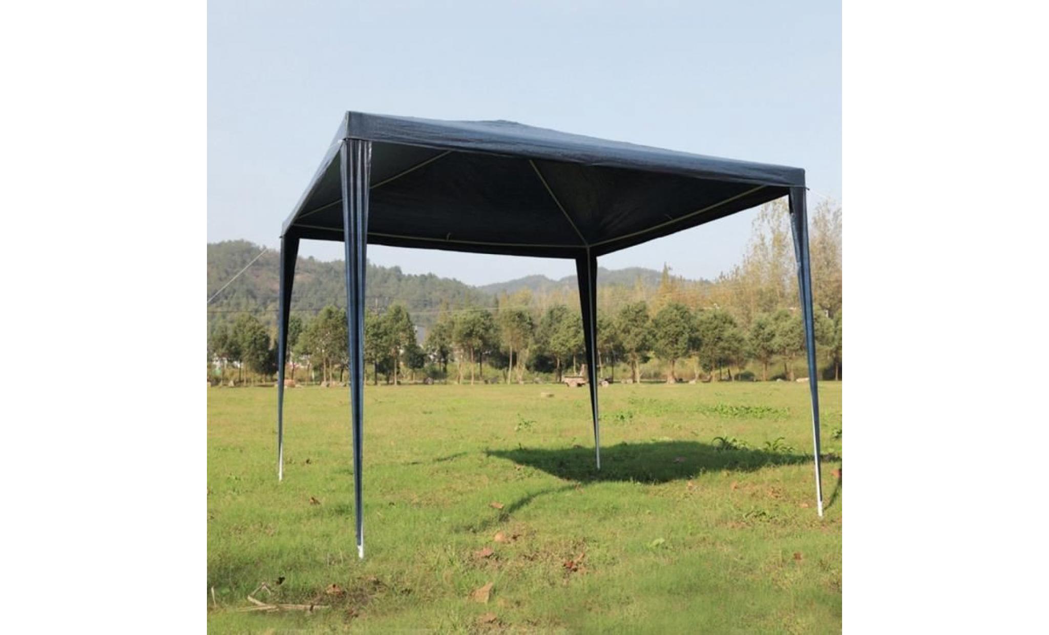 voile d'ombrage voile écran solaire rectangle polyester auvent canopée jardin extérieur 3 x 3 m bleu pas cher