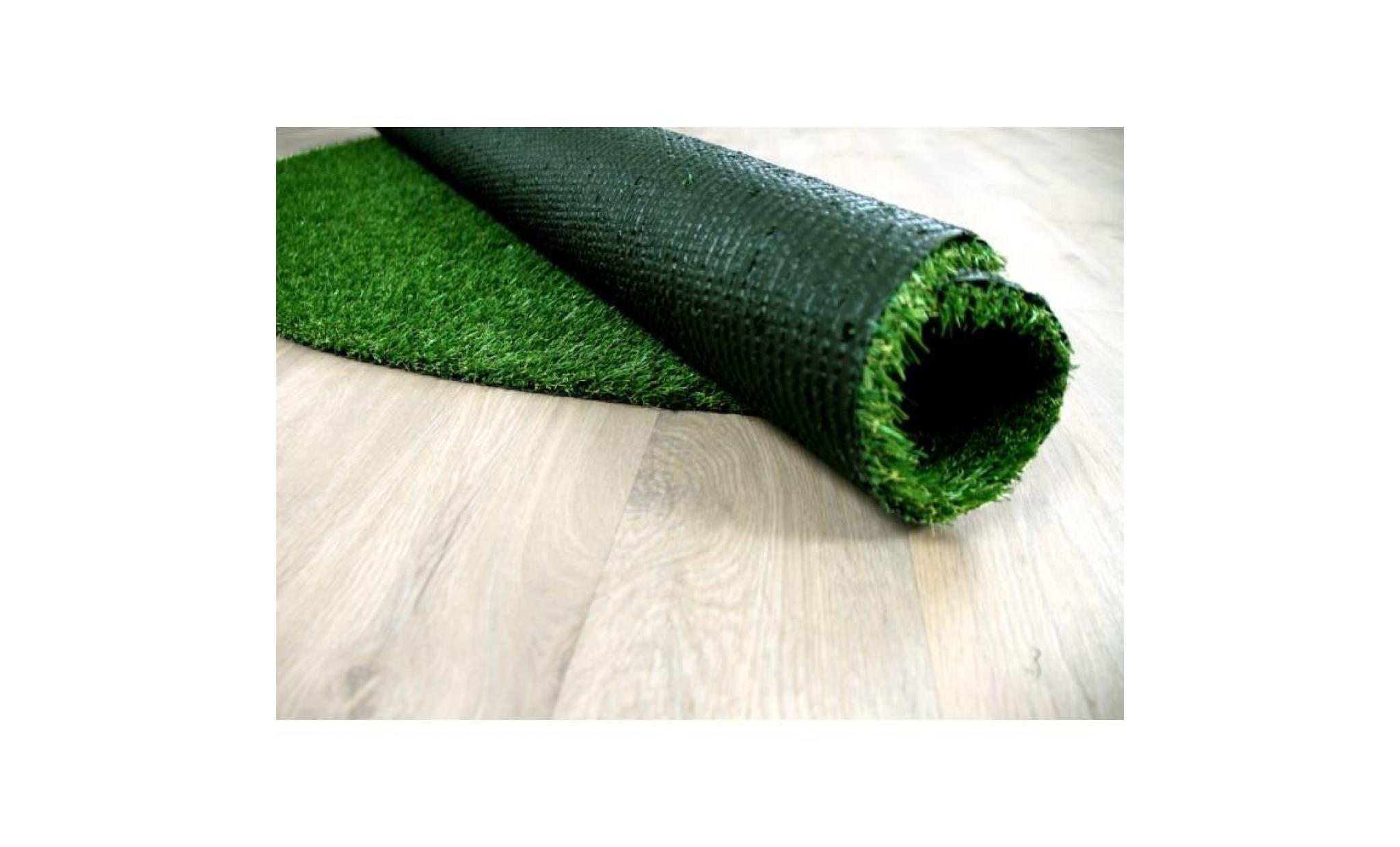 wembley   tapis type luxe gazon artificiel rond – pour jardin, terrasse, balcon   vert  [100 cm rond] pas cher