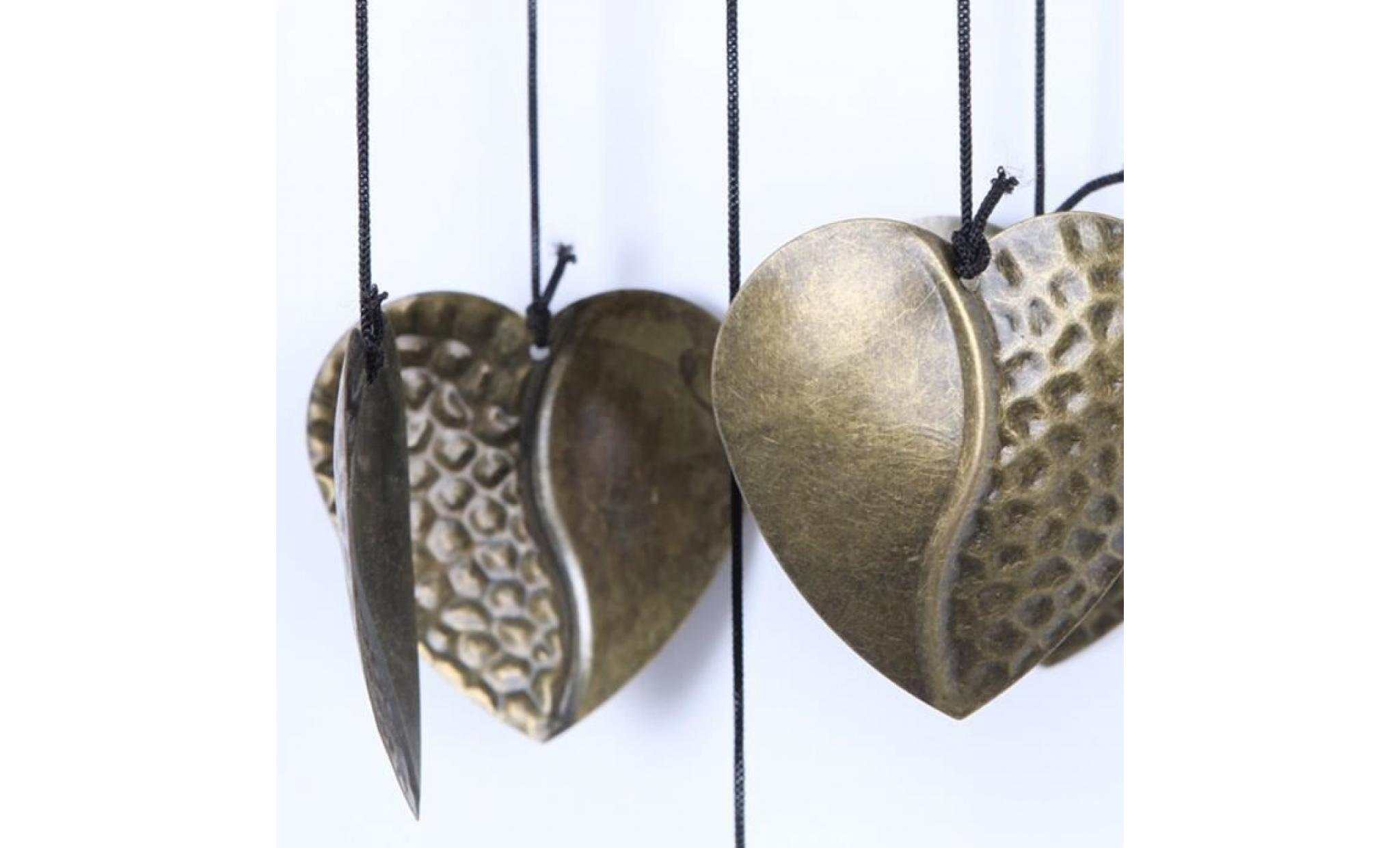 wind bells wind chimes en bois avec en forme de coeur pendentif ameublement suspendu ornement cloche fenêtre bronze pas cher