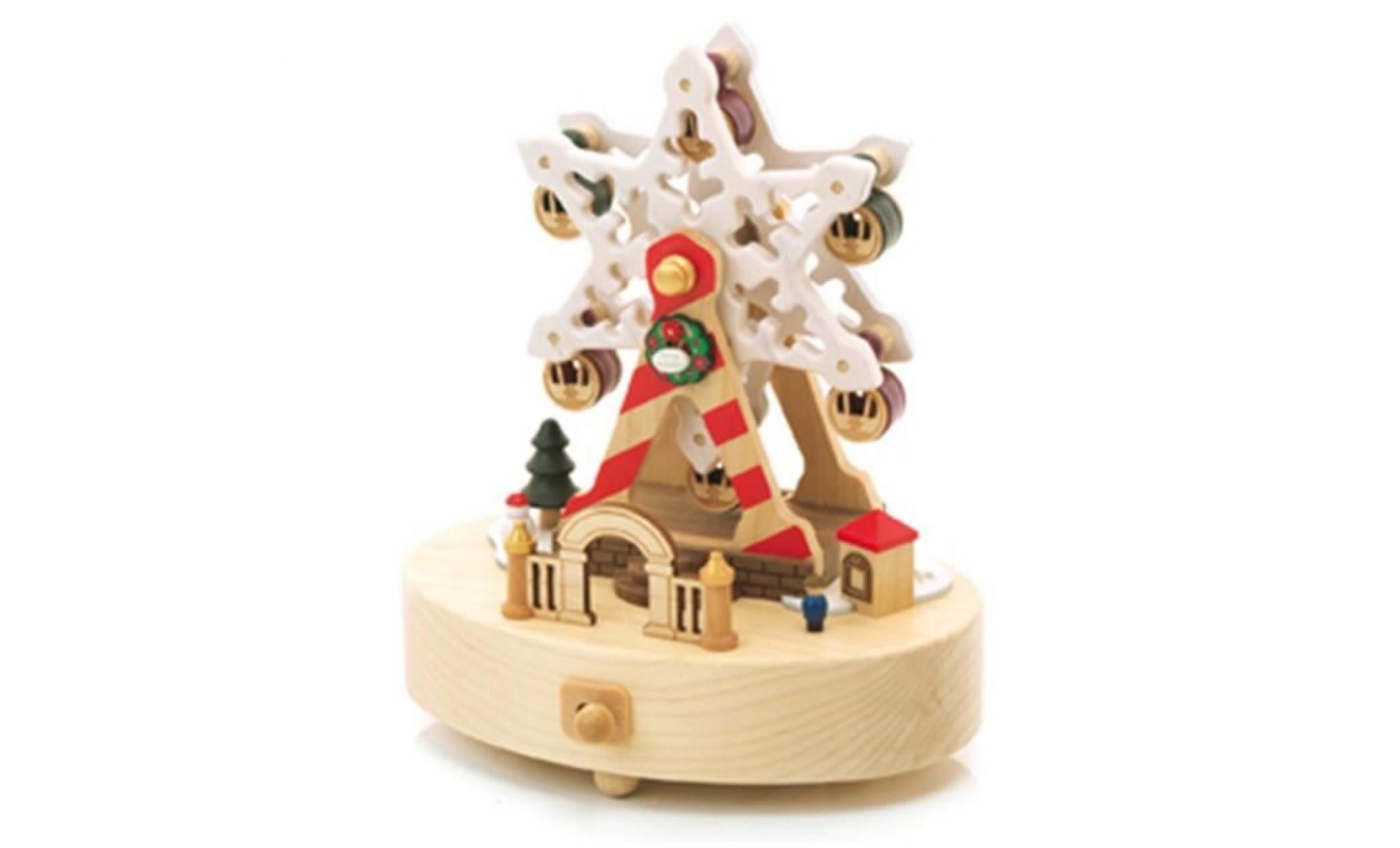 wooderful life carillon legno artigianale ruota panoramica natalizia 15x10x17cm