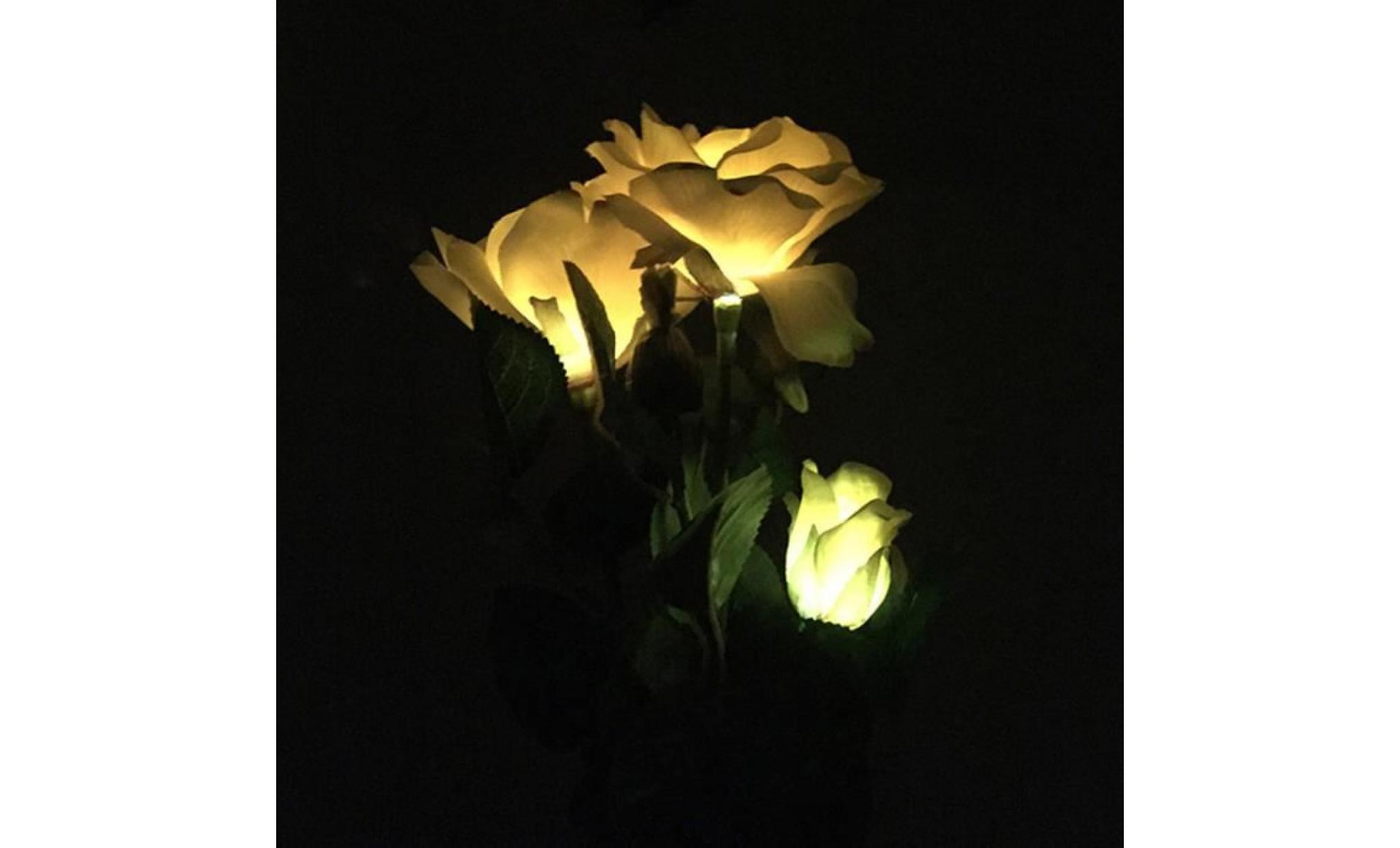 wxx70510211ye@3 tête solaire led décoratif extérieur lampe de pelouse 3 tête soleil rose lumière jaune pas cher